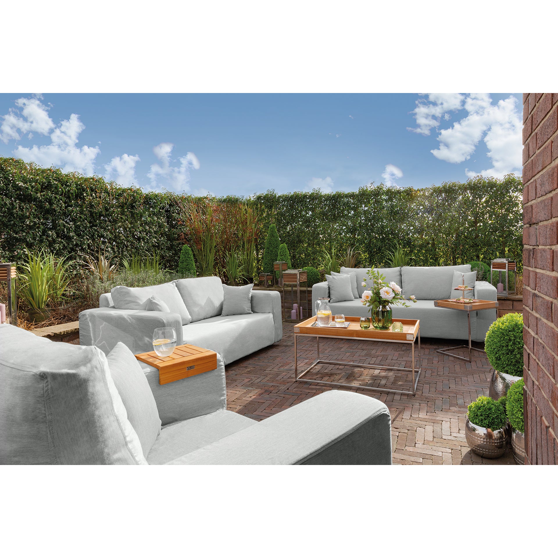 CARLO Komplettbezug für 2 - Sitzer hellgrau