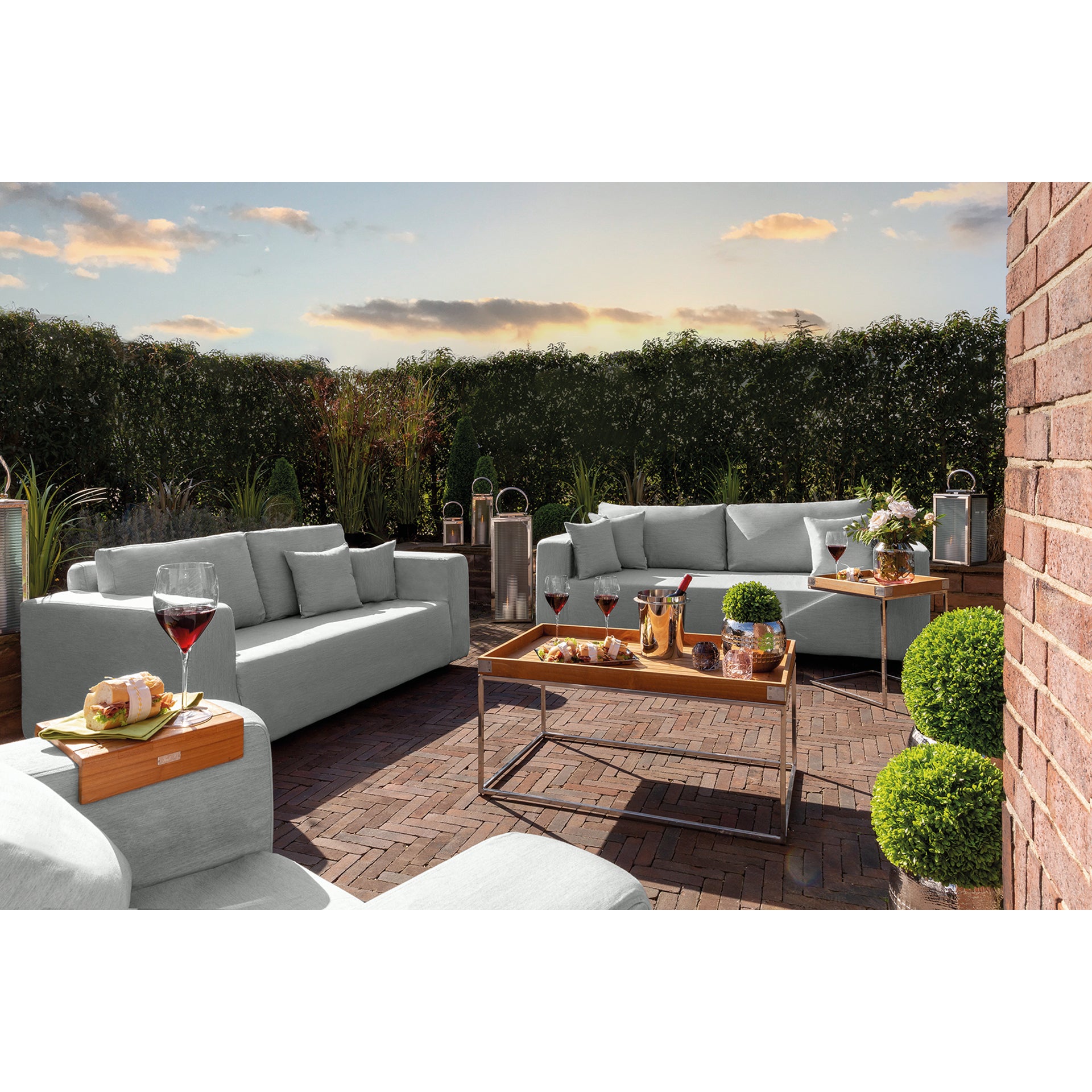 CARLO Komplettbezug für 2 - Sitzer hellgrau