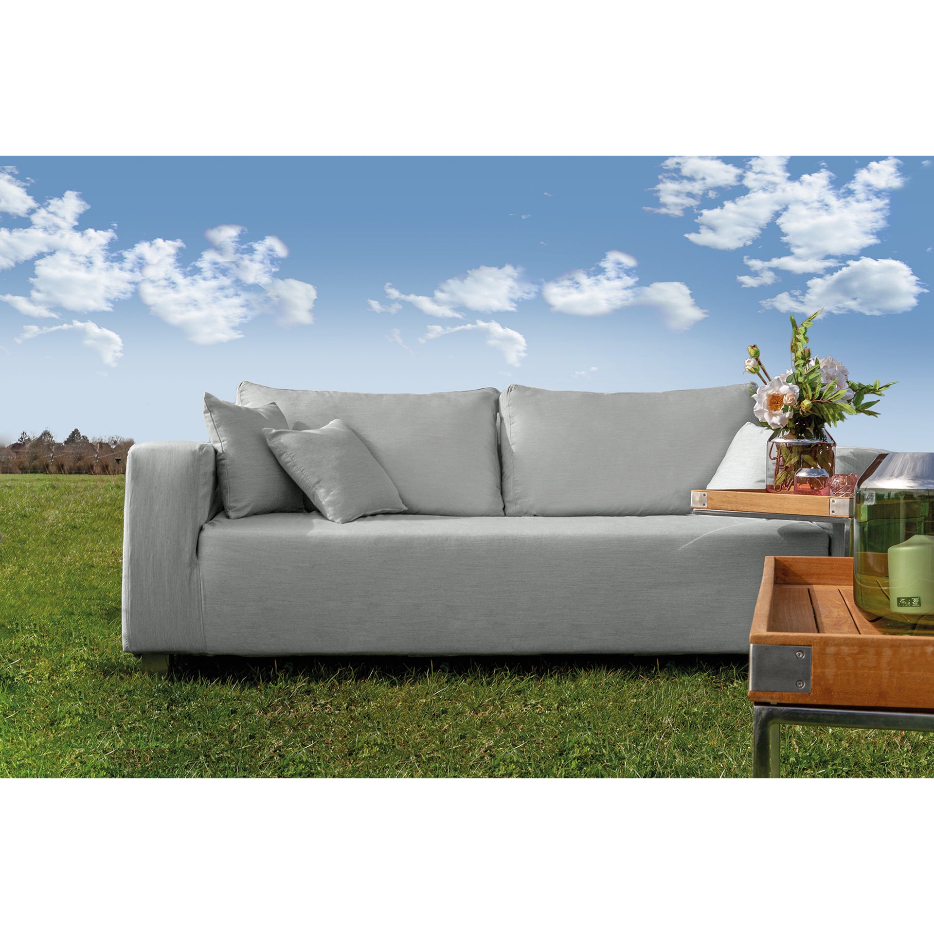 CARLO Komplettbezug für 3 - Sitzer hellgrau