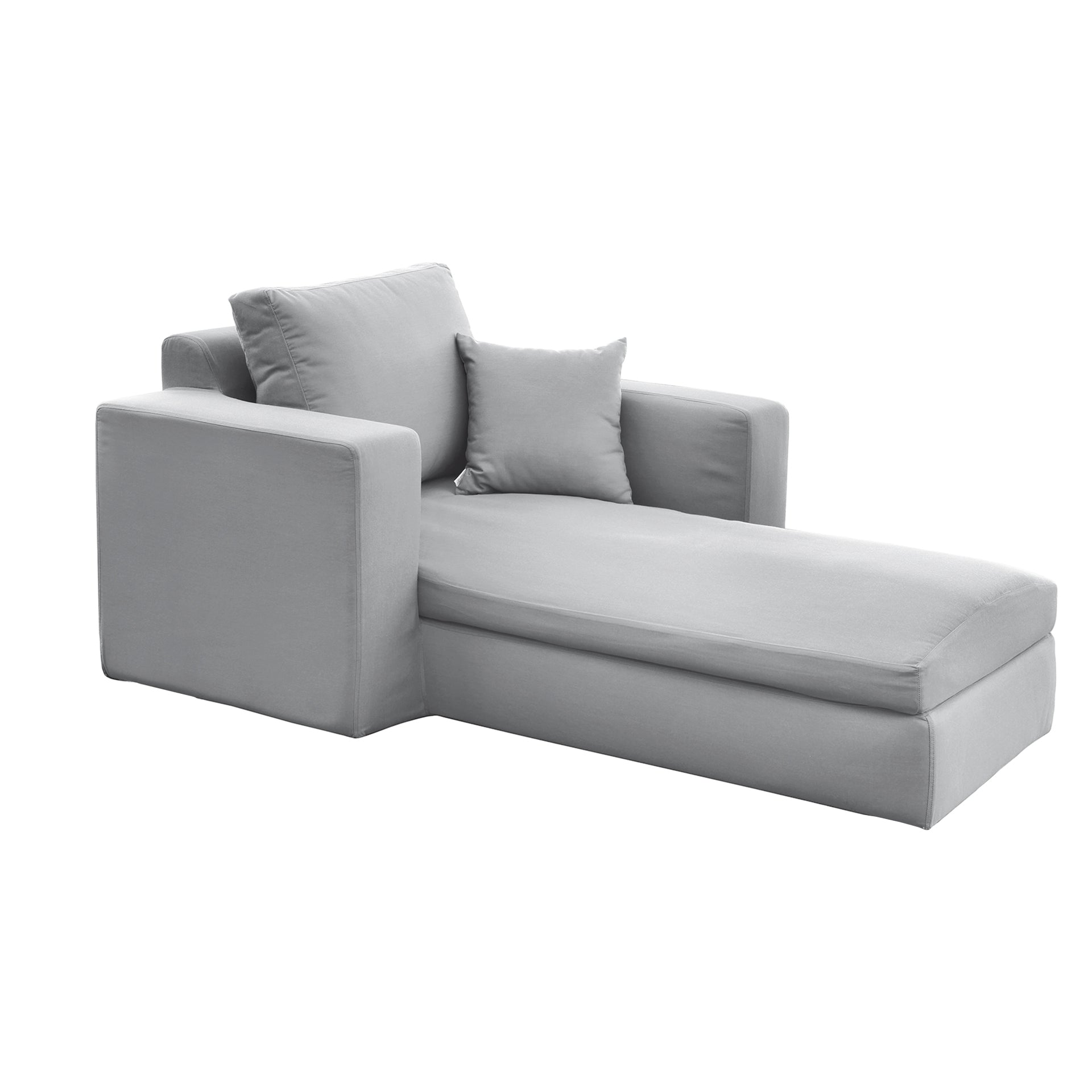 CARLO Komplettbezug für Chaise rechts hellgrau