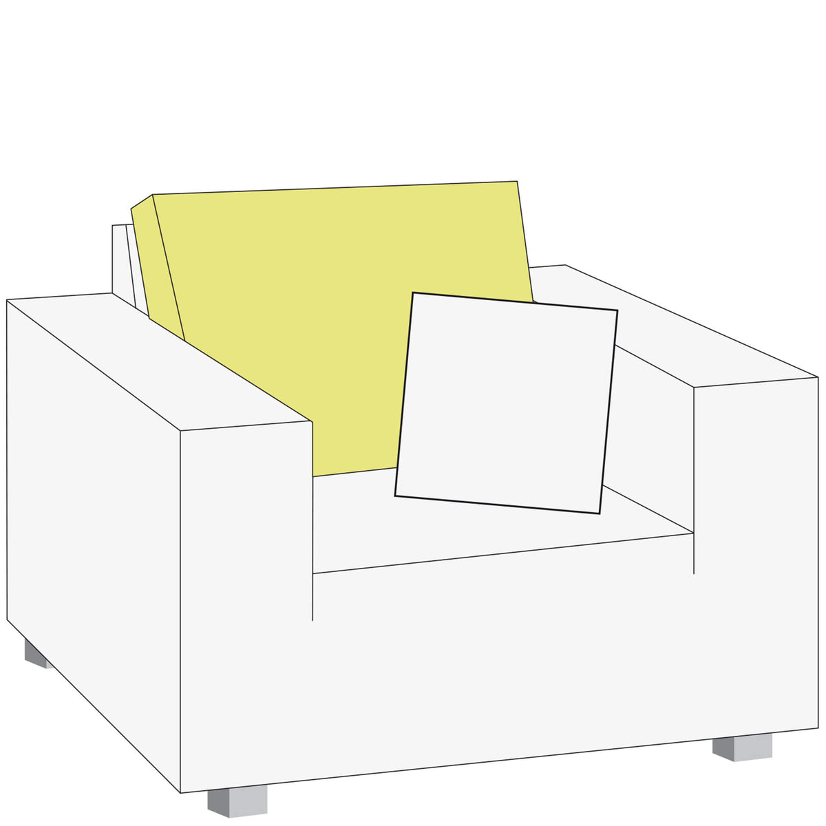 CARLO Sunbrella Rückenkissenbezug lemon