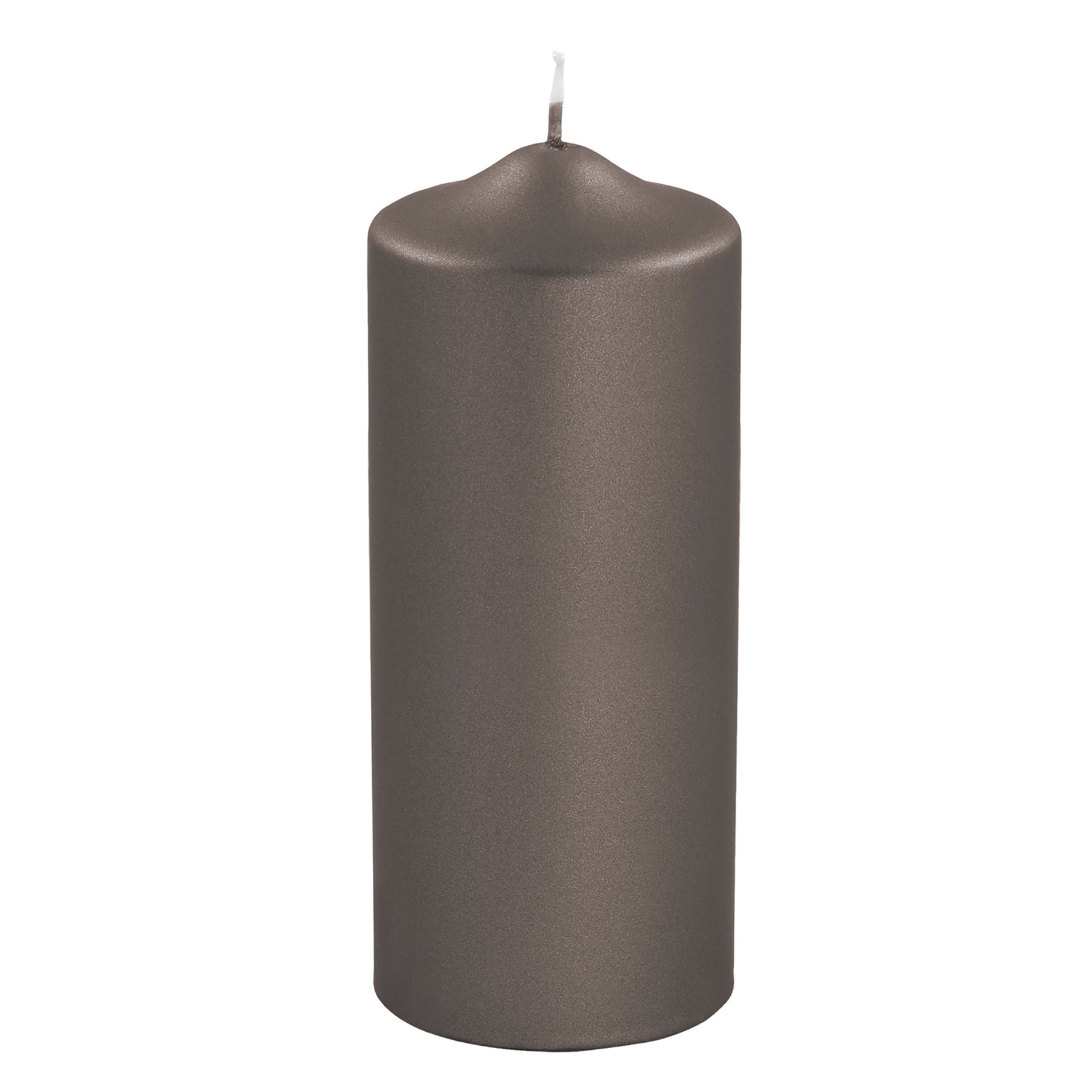 CANDLE metallic Stumpenkerze mocca