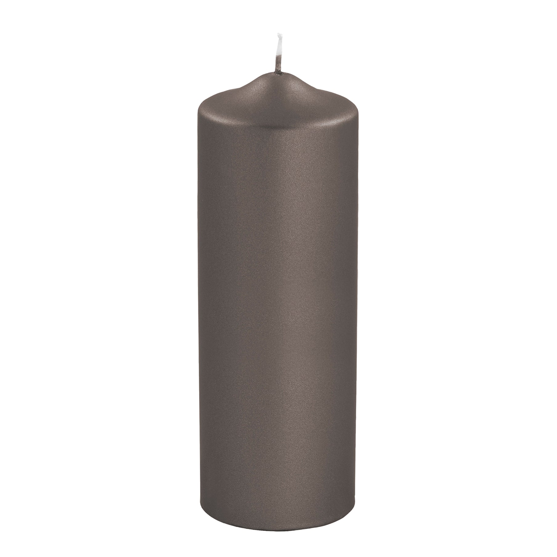 CANDLE metallic Stumpenkerze mocca