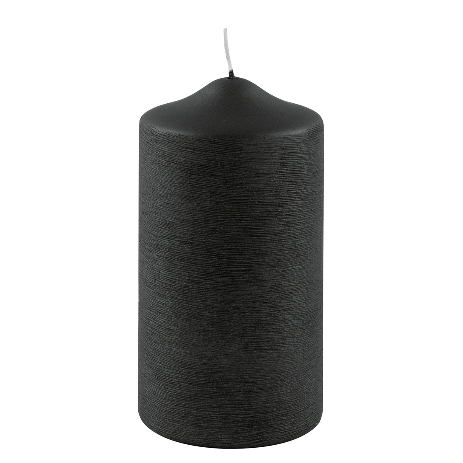 CANDLE gebürstet metallic Stumpenkerze schwarz
