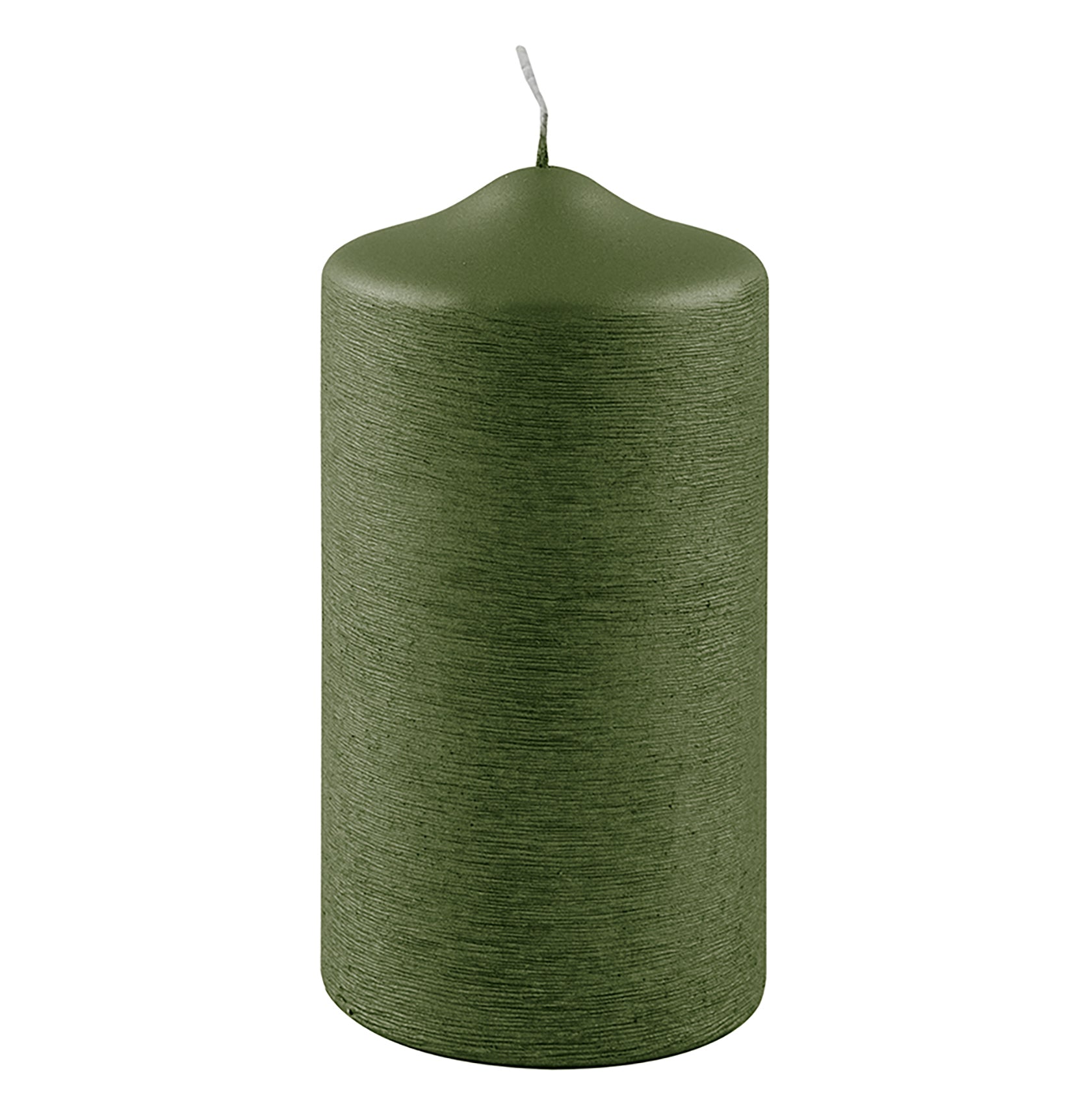 CANDLE gebürstet metallic Stumpenkerze dunkelgrün