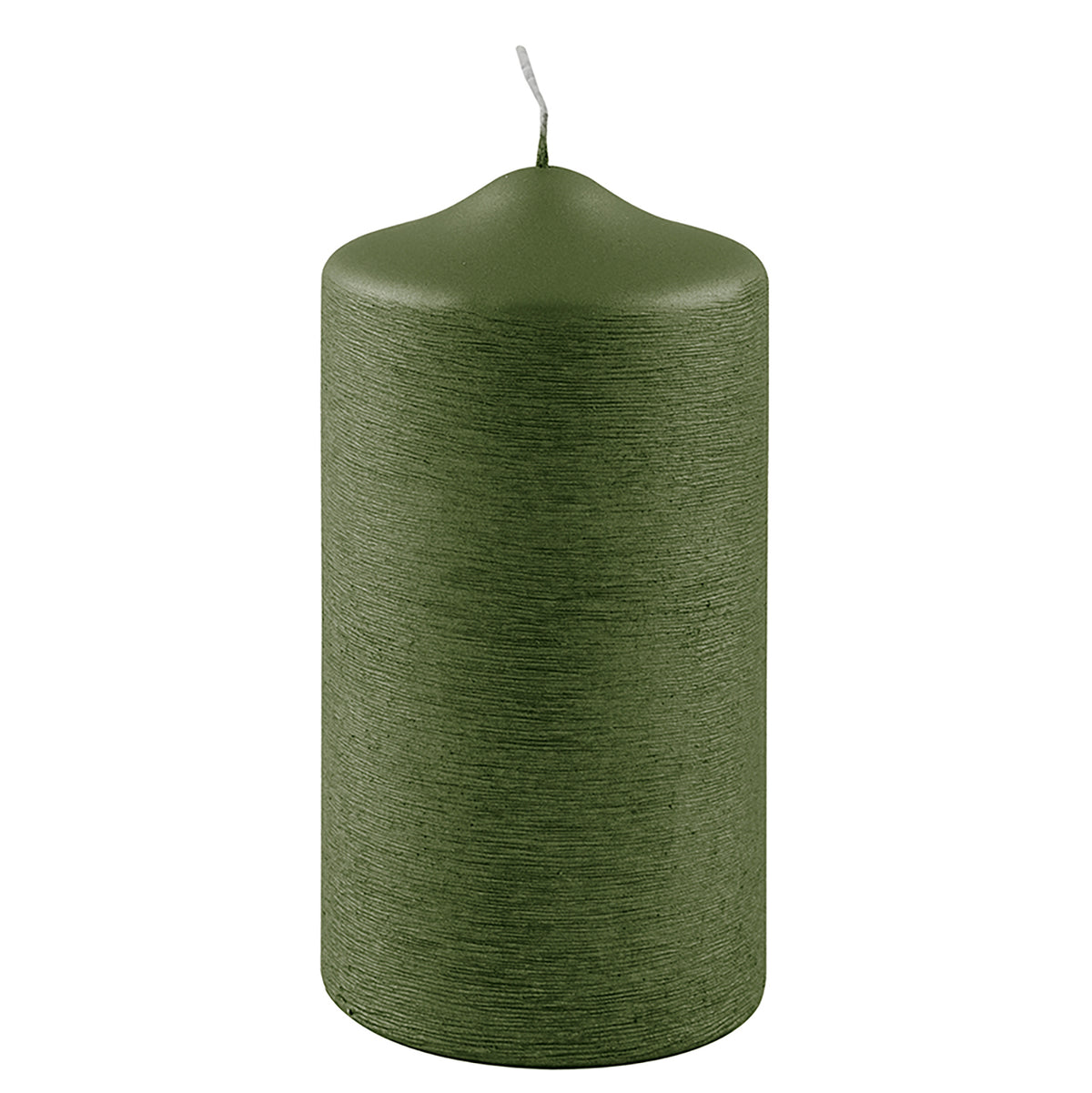 CANDLE gebürstet metallic Stumpenkerze dunkelgrün