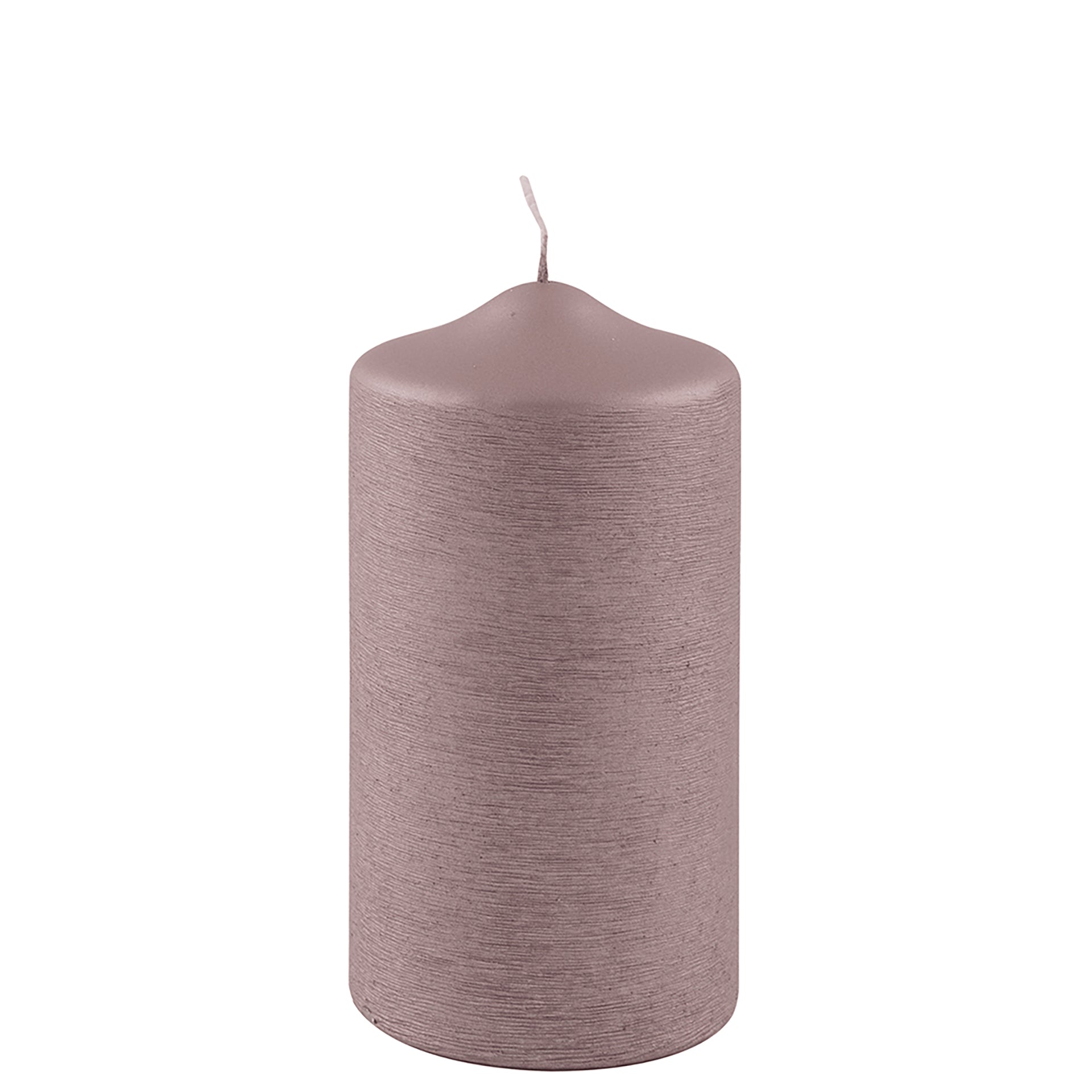 CANDLE gebürstet metallic Stumpenkerze rose