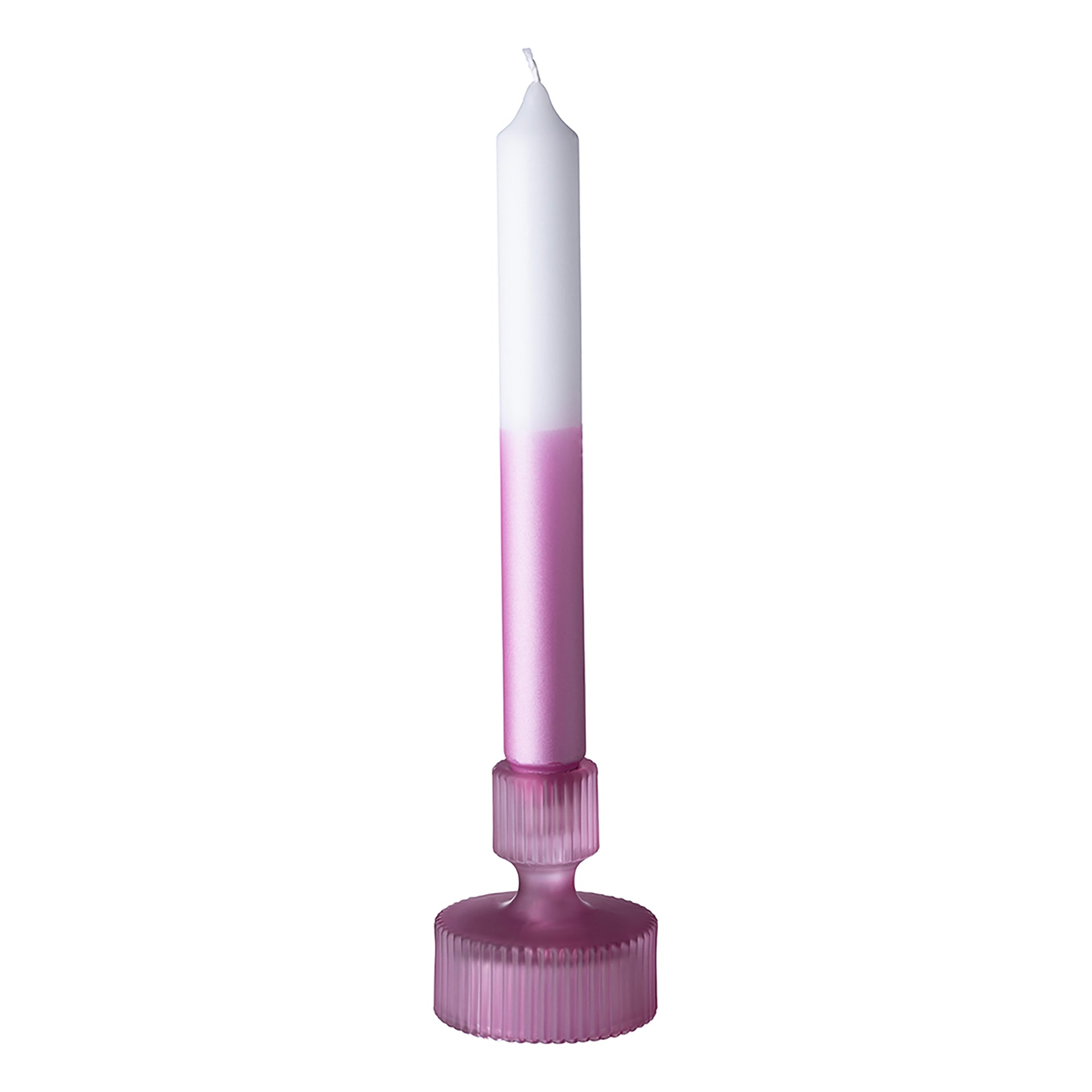 CANDLE 2 farbig getauchte Stabkerze fuchsia
