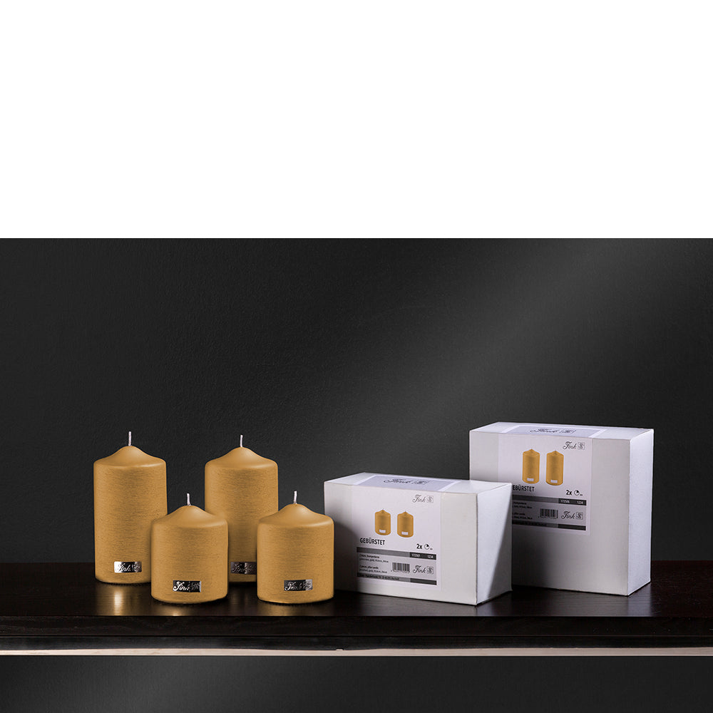 CANDLE metallic Stumpenkerze goldfarben
