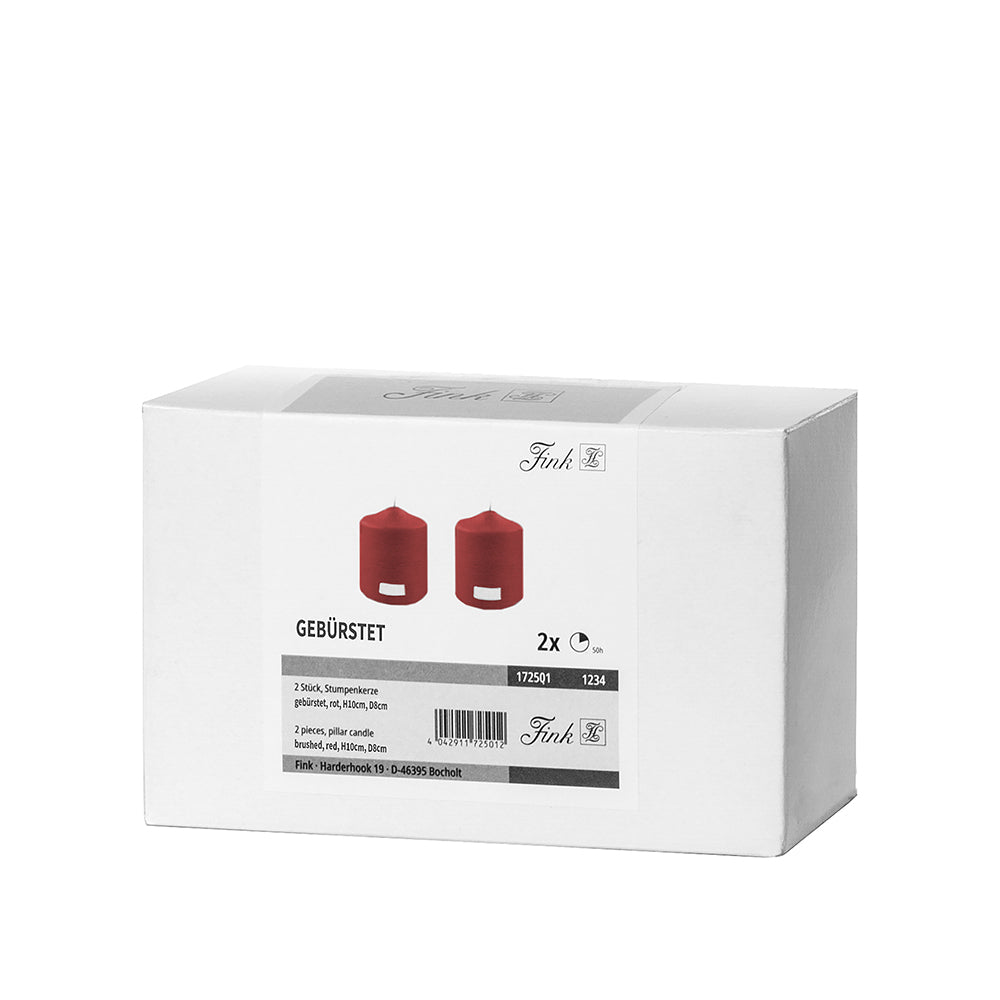 CANDLE metallic Stumpenkerze rot