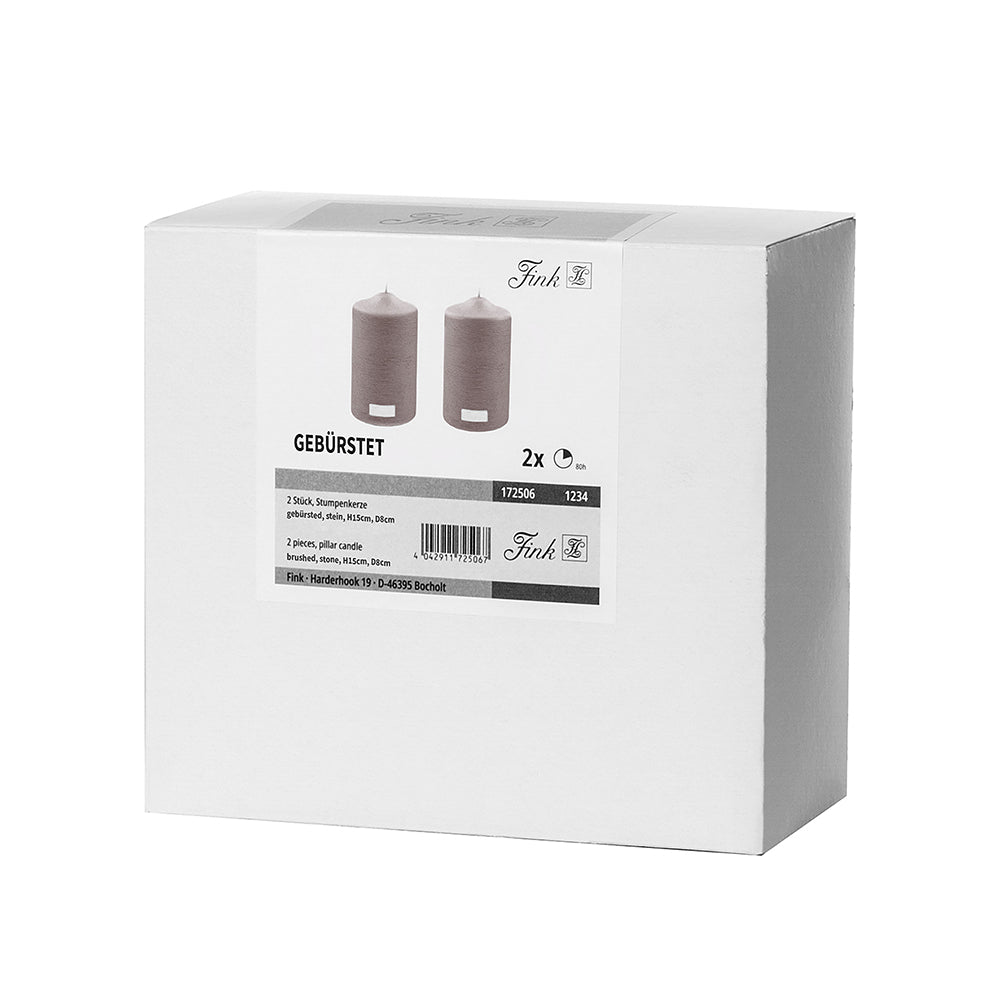 CANDLE metallic Stumpenkerze stein