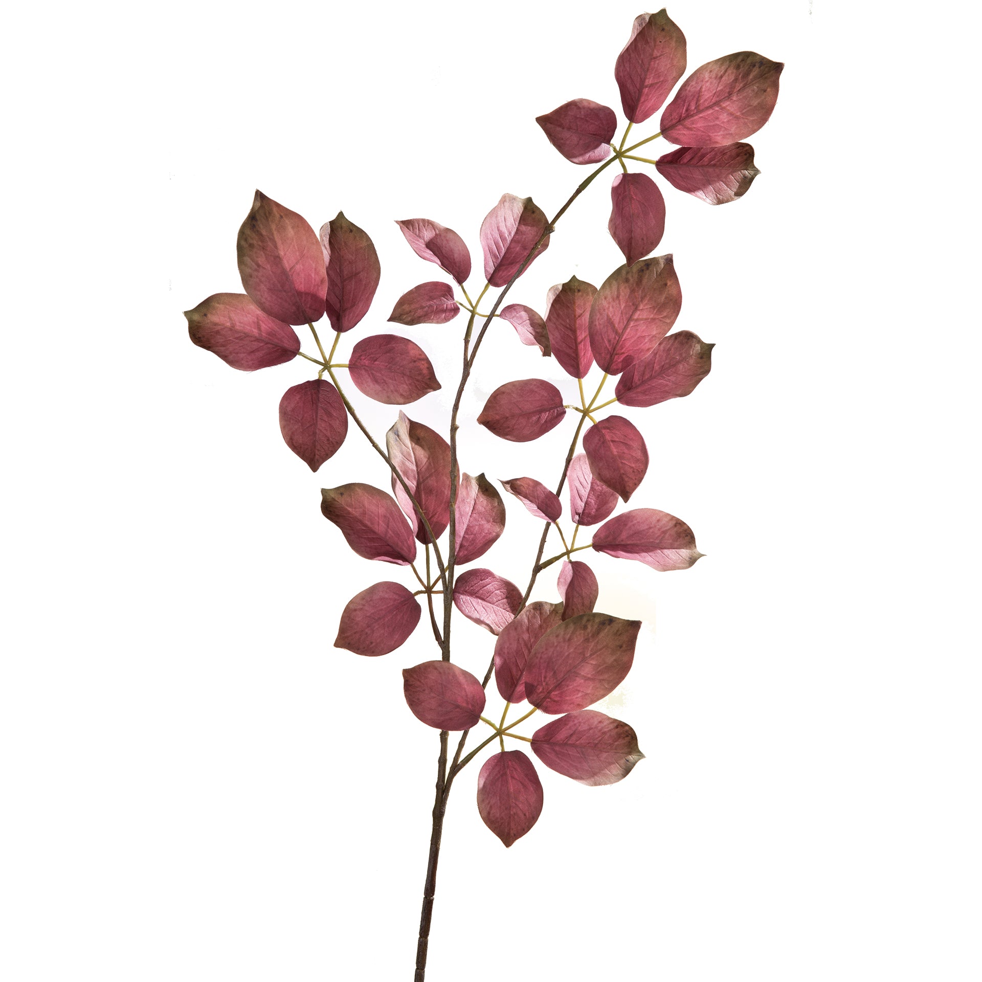 BLÄTTERZWEIG Kunstblume dunkel pink