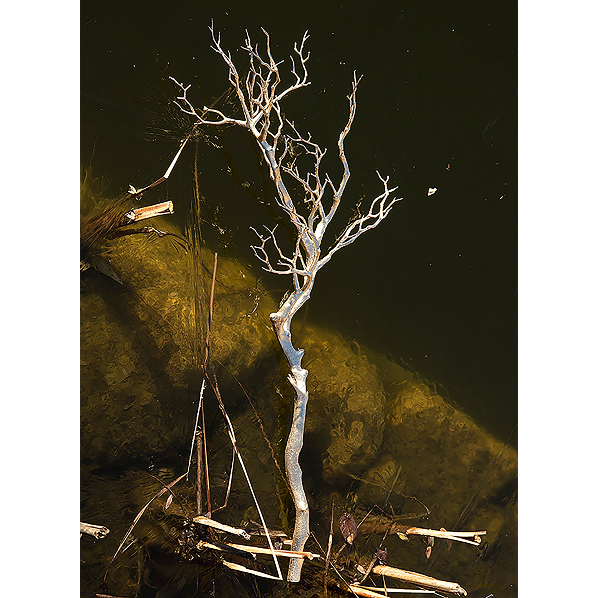 ZWEIG Kunstblume satingold