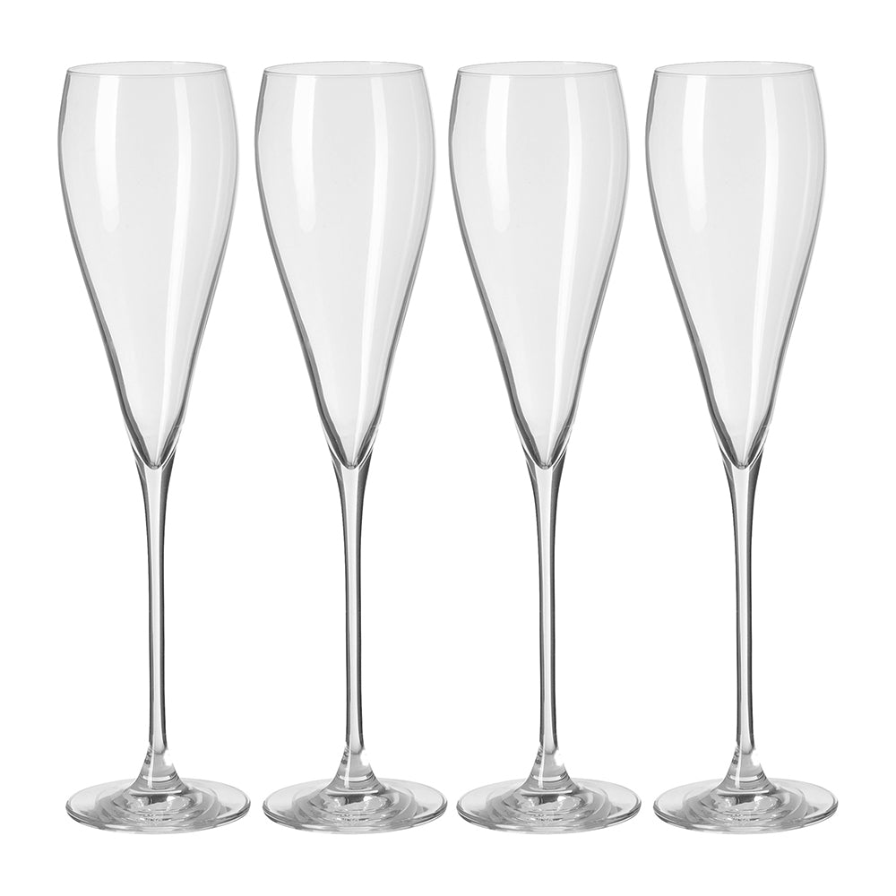 KALAS Barset bestehend aus Punchbowl und 4 Champagner-Gläsern transparent