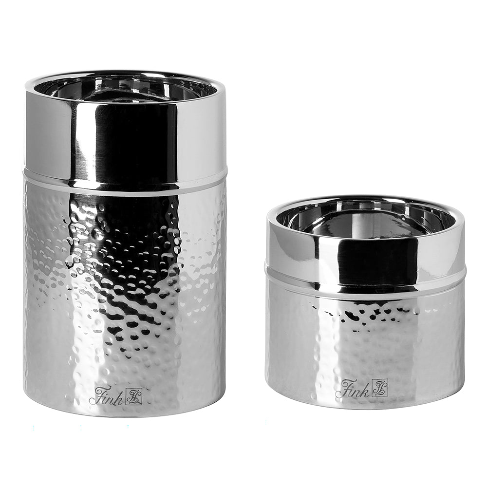 NASSAU 2er Set Stumpenkerzenhalter silberfarben