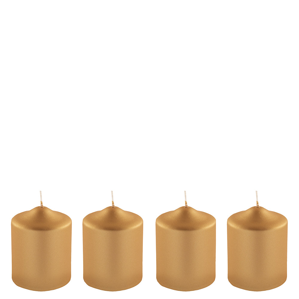 CANDLE Stumpenkerzen goldfarben