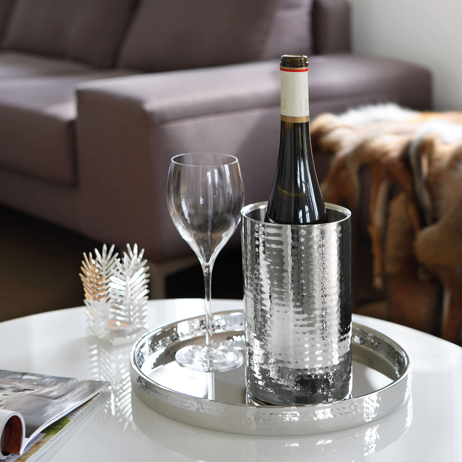 KALAS Tablett silberfarben