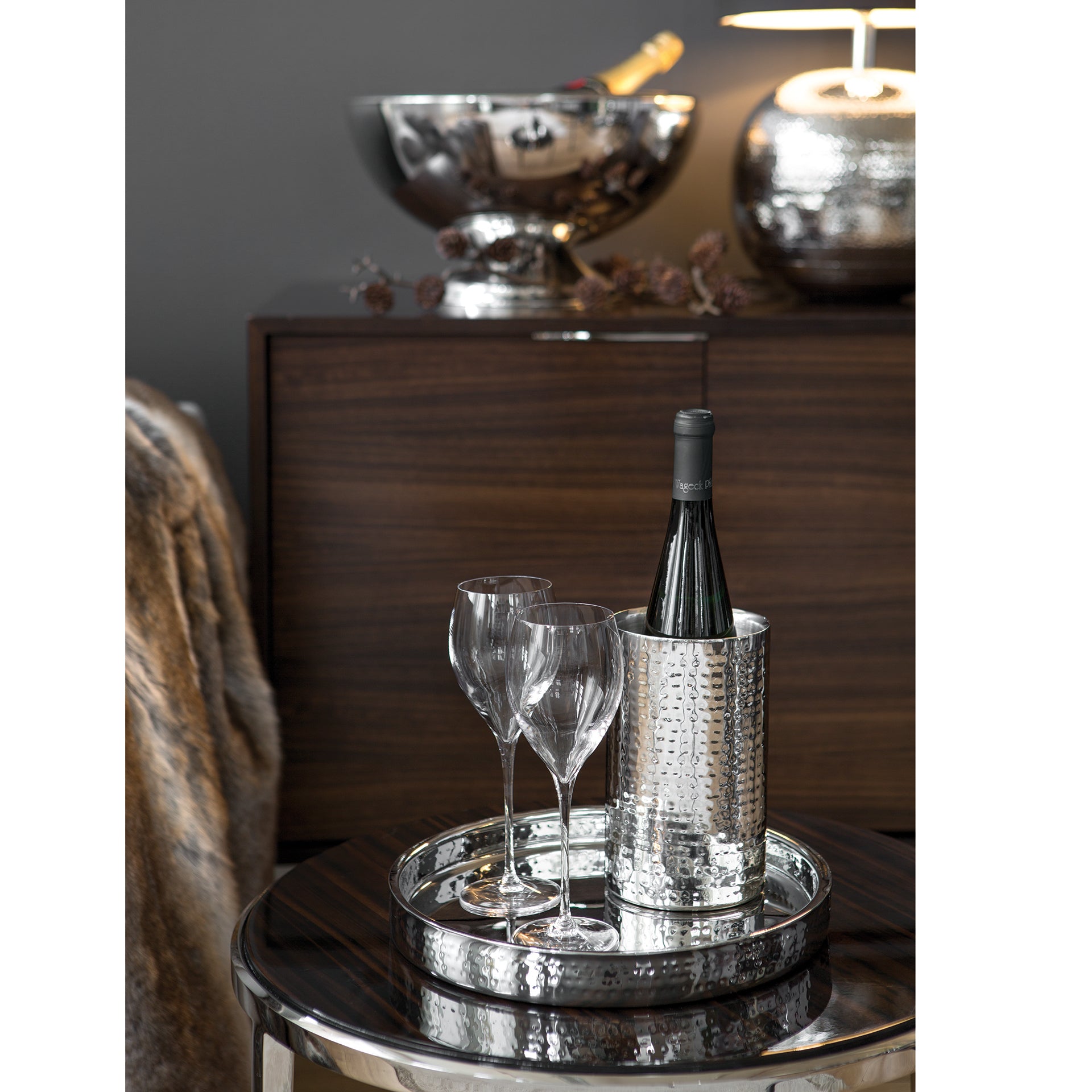 KALAS Tablett silberfarben