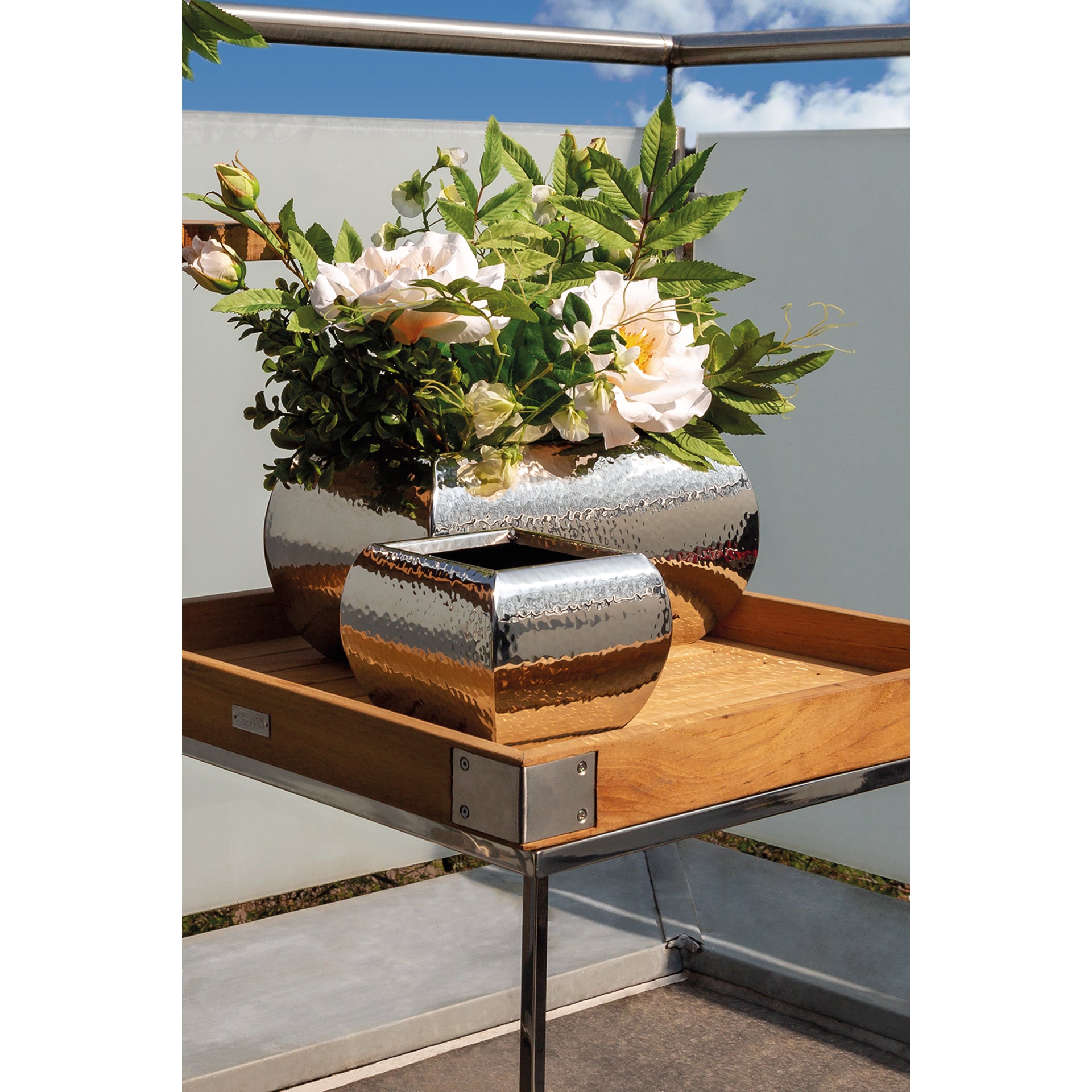 SQUARE Übertopf silberfarben