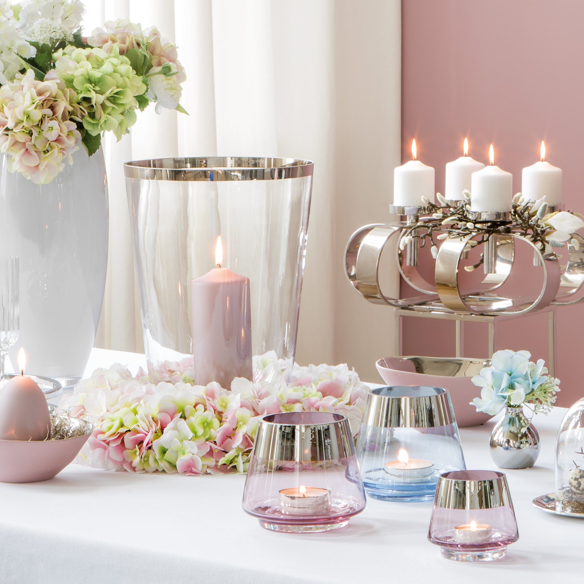 JONA Teelichthalter silberfarben