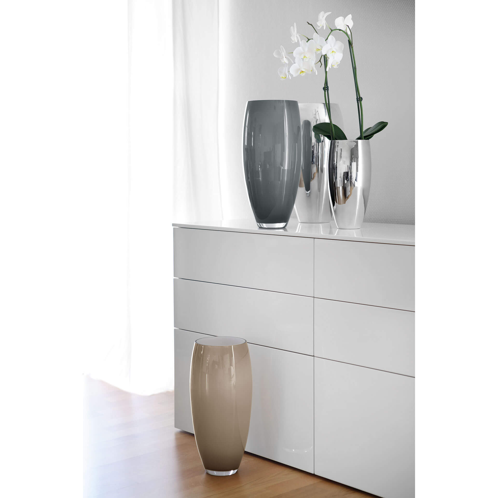 AFRICA Glasvase greige opal