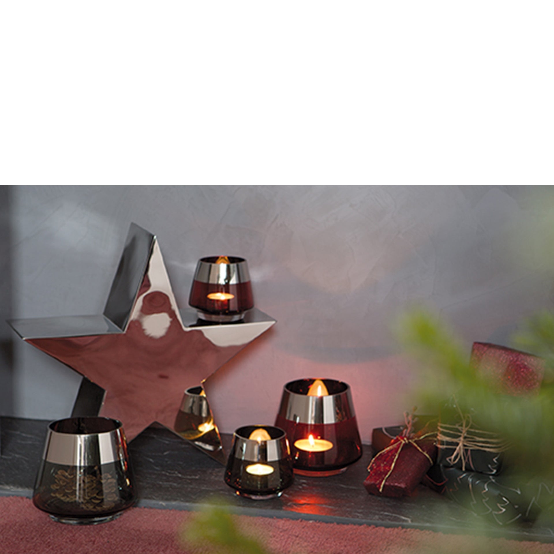 JONA Teelichthalter silberfarben