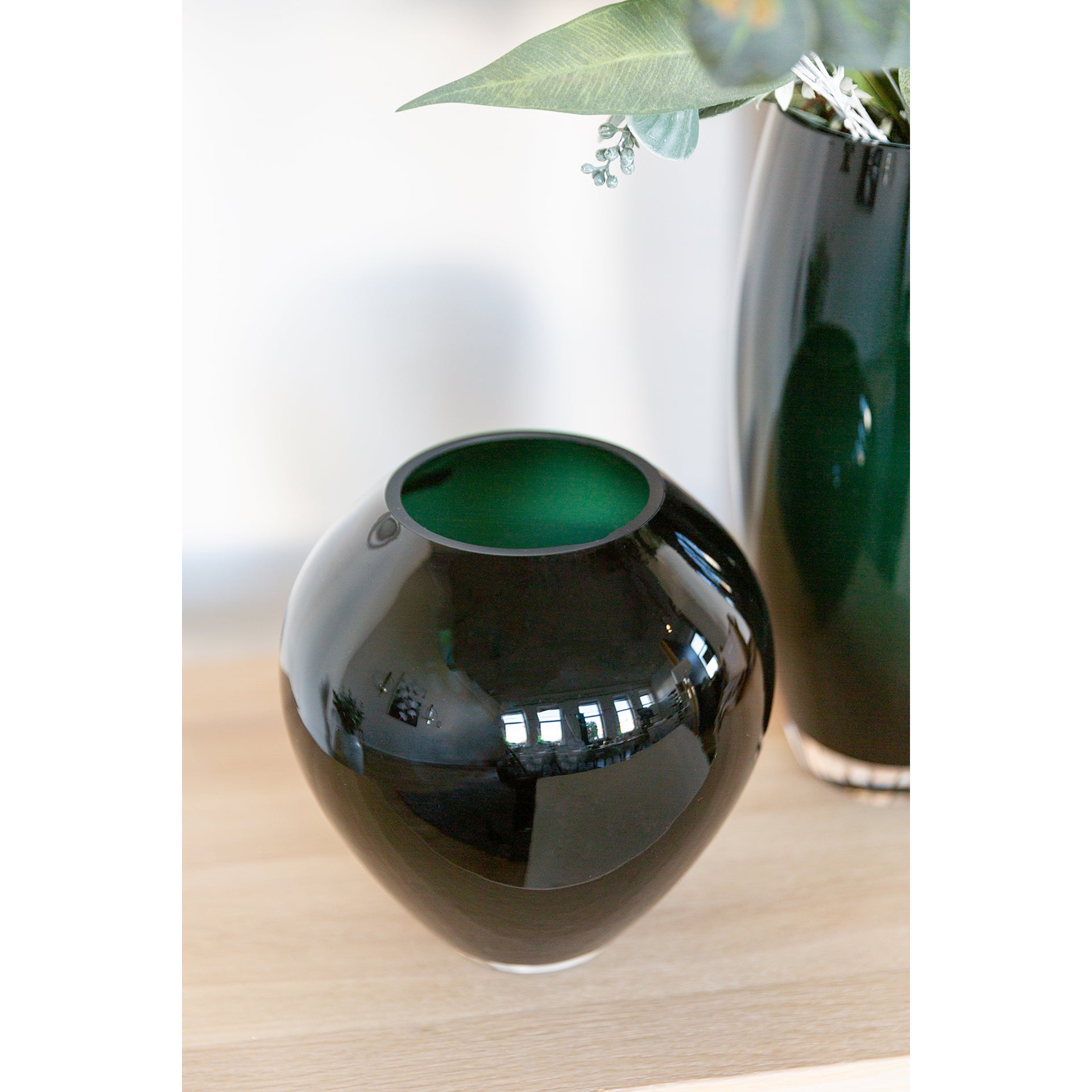 LIVIA Glasvase dunkelgrün