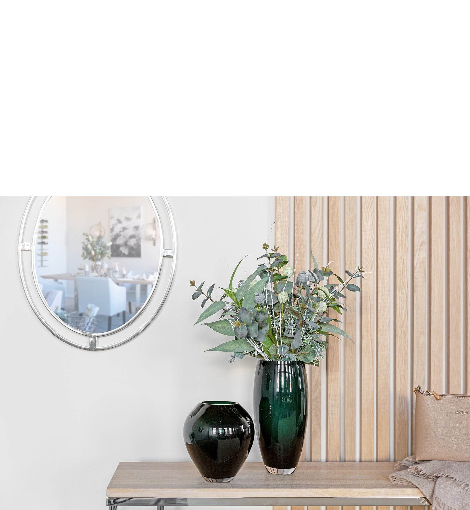 LIVIA Glasvase dunkelgrün