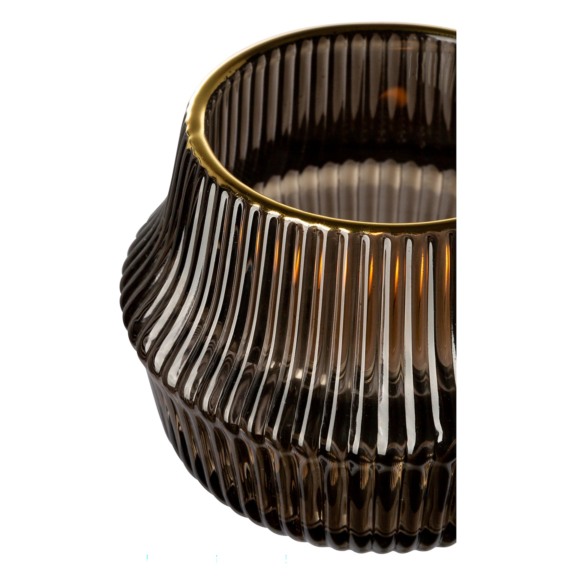 FREYA Teelichthalter grau