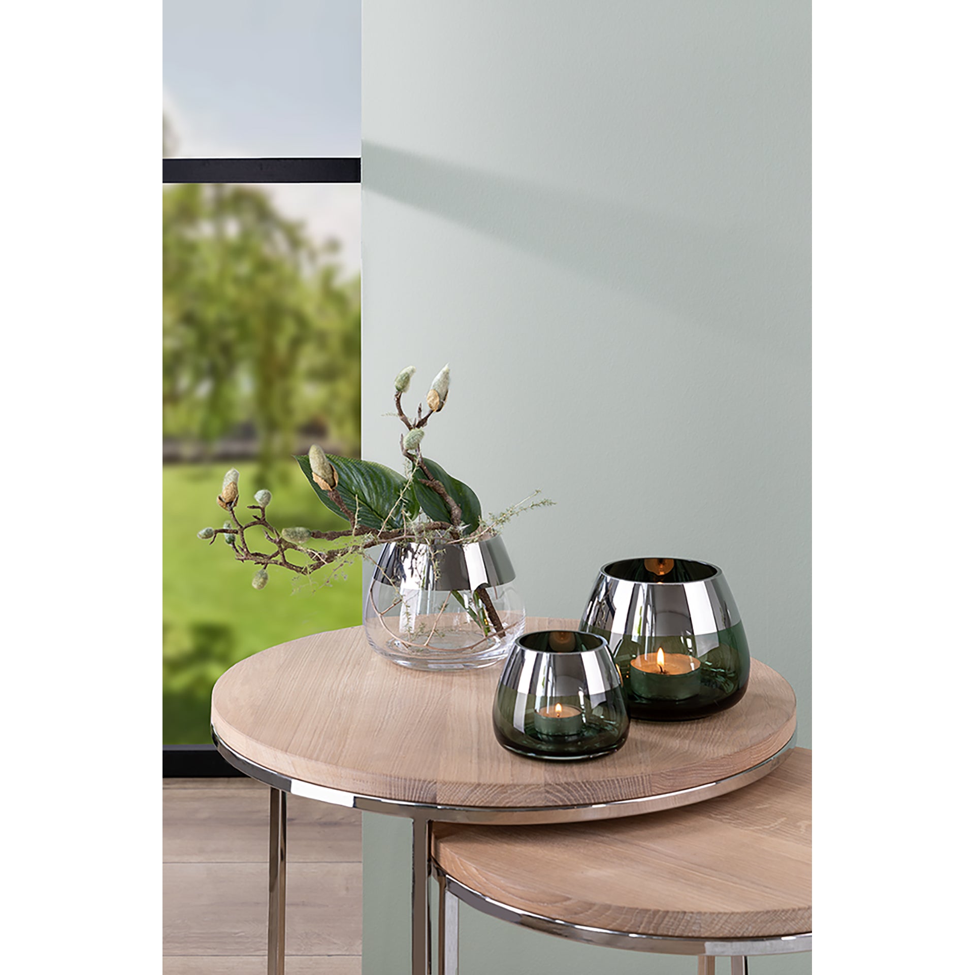 BELLA Teelichthalter silberfarben