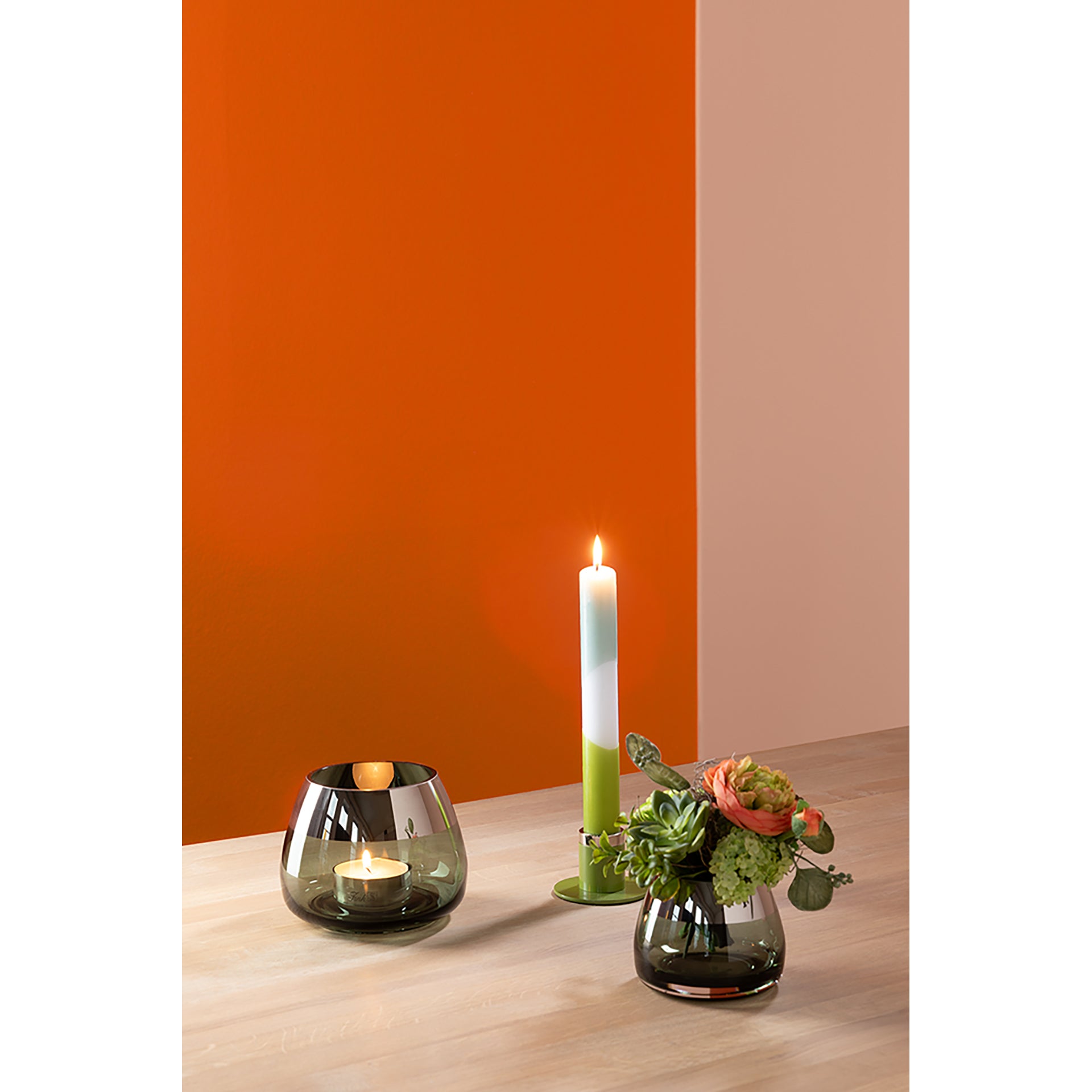 BELLA Teelichthalter silberfarben