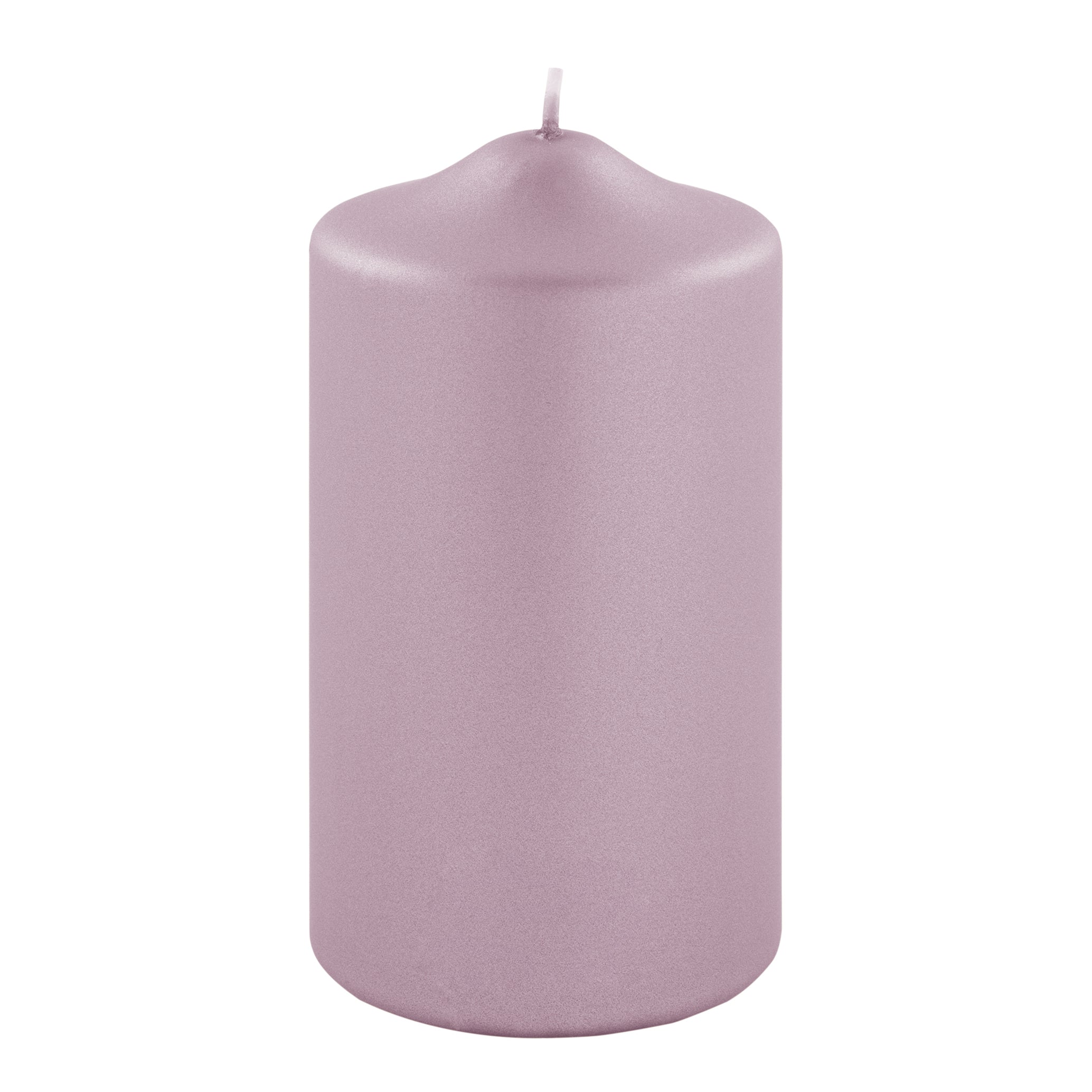 CANDLE metallic Stumpenkerze rose