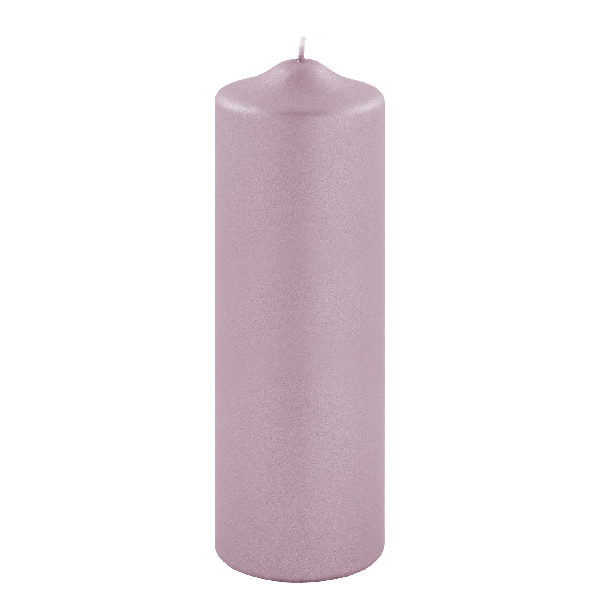 CANDLE metallic Stumpenkerze rose