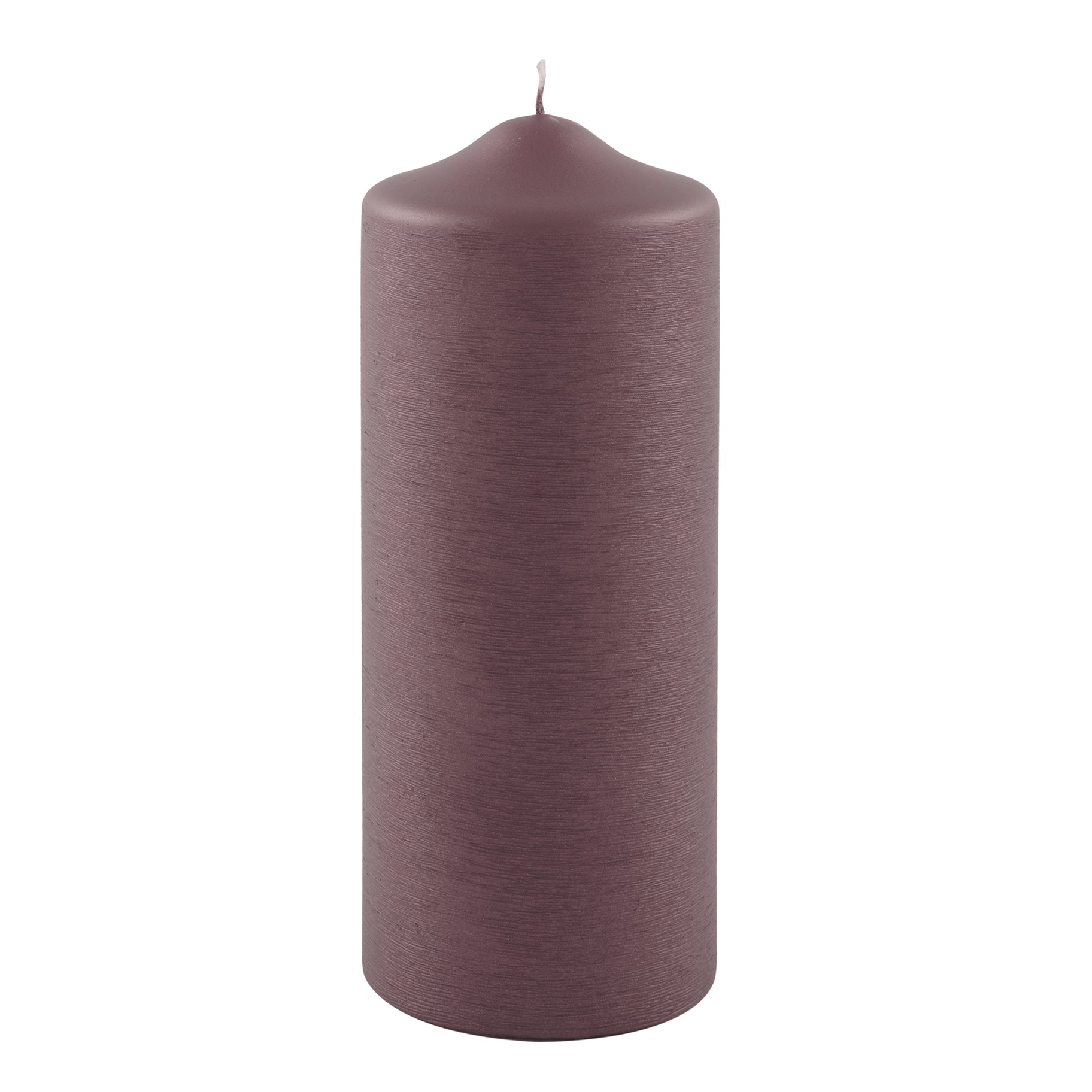 CANDLE gebürstet metallic Stumpenkerze bordeaux