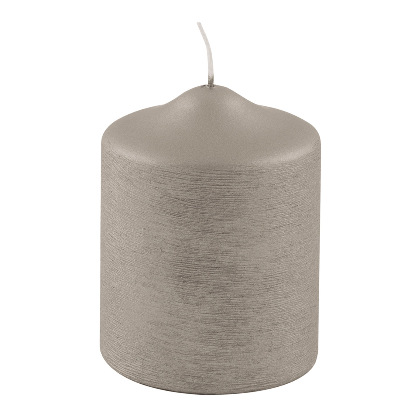 CANDLE gebürstet metallic Stumpenkerze stein