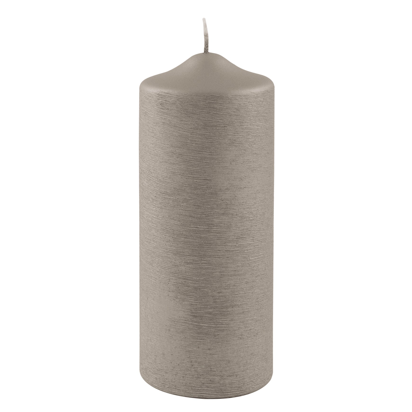 CANDLE gebürstet metallic Stumpenkerze stein