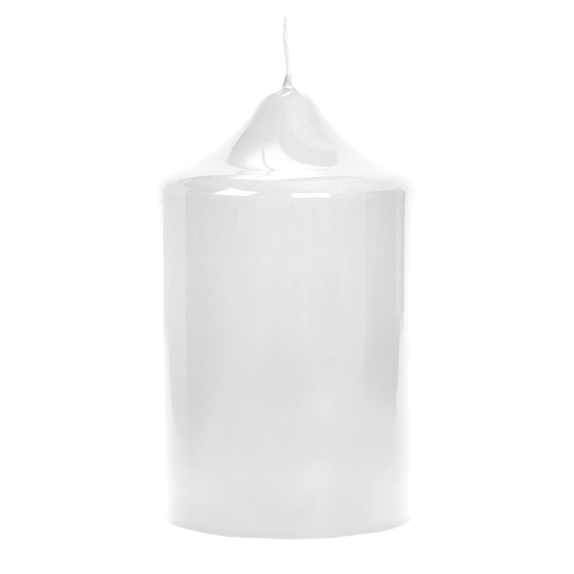 CANDLE gelackte Stumpenkerze weiß