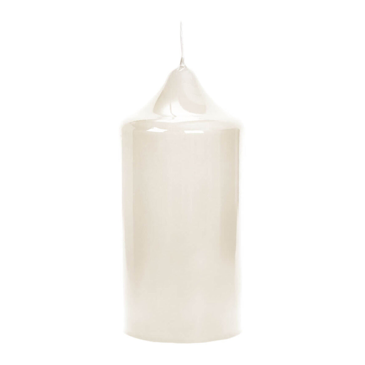 CANDLE gelackte Stumpenkerze creme