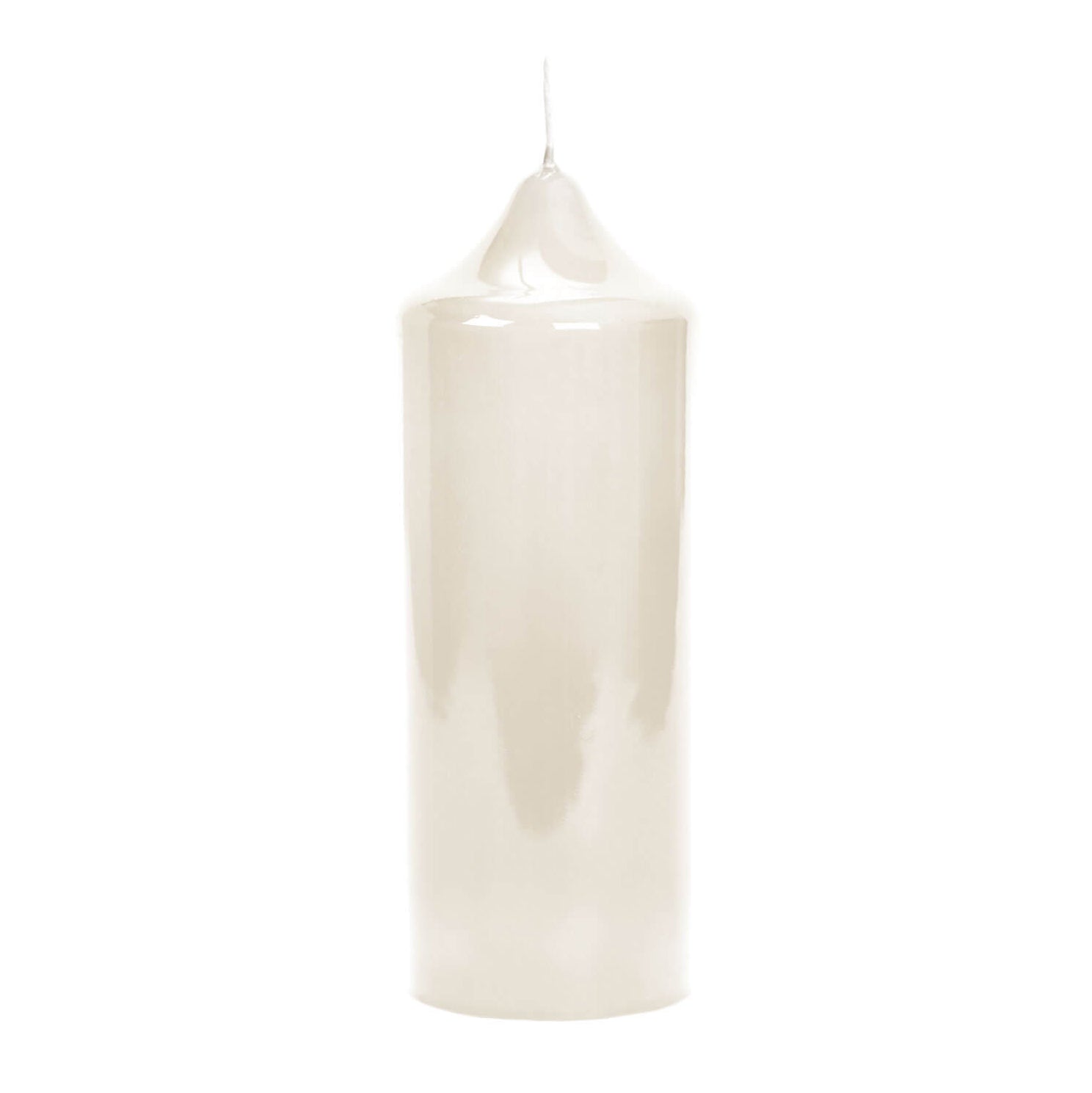 CANDLE gelackte Stumpenkerze creme