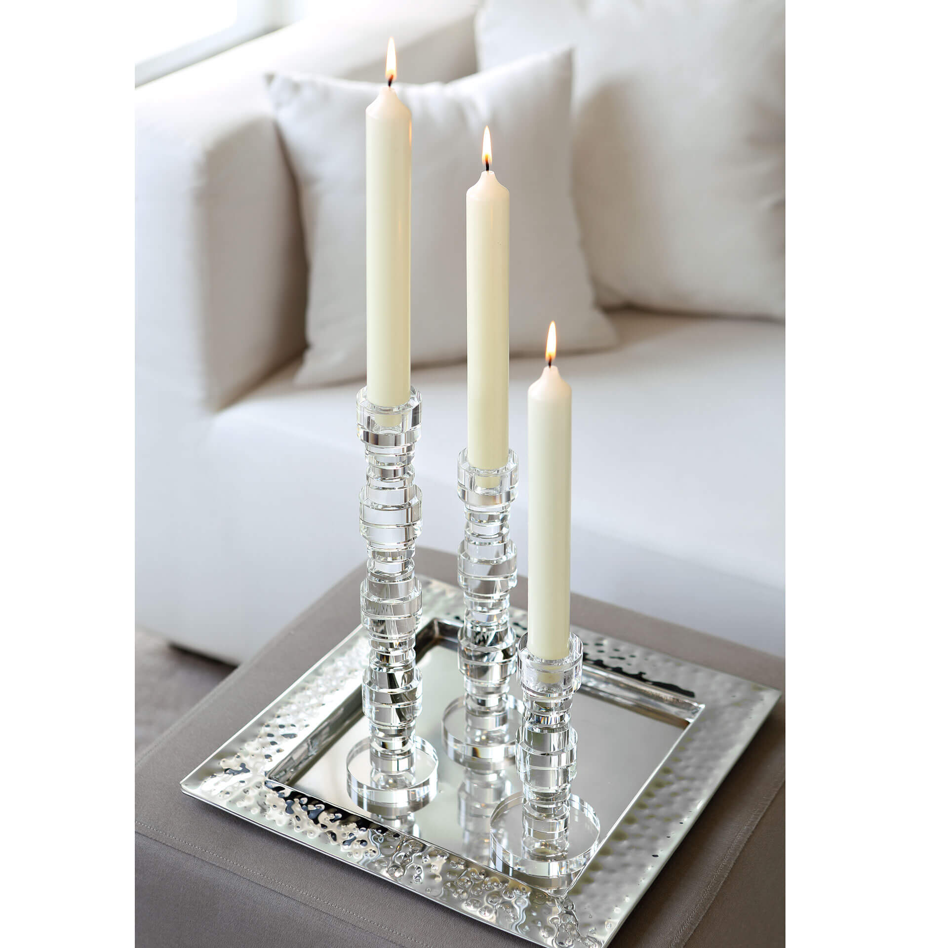 CANDLE getauchte Stabkerze creme