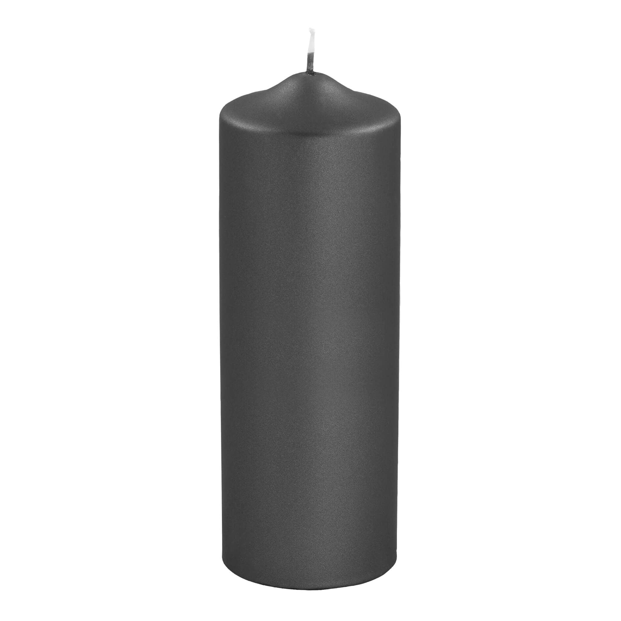 CANDLE metallic Stumpenkerze schwarz