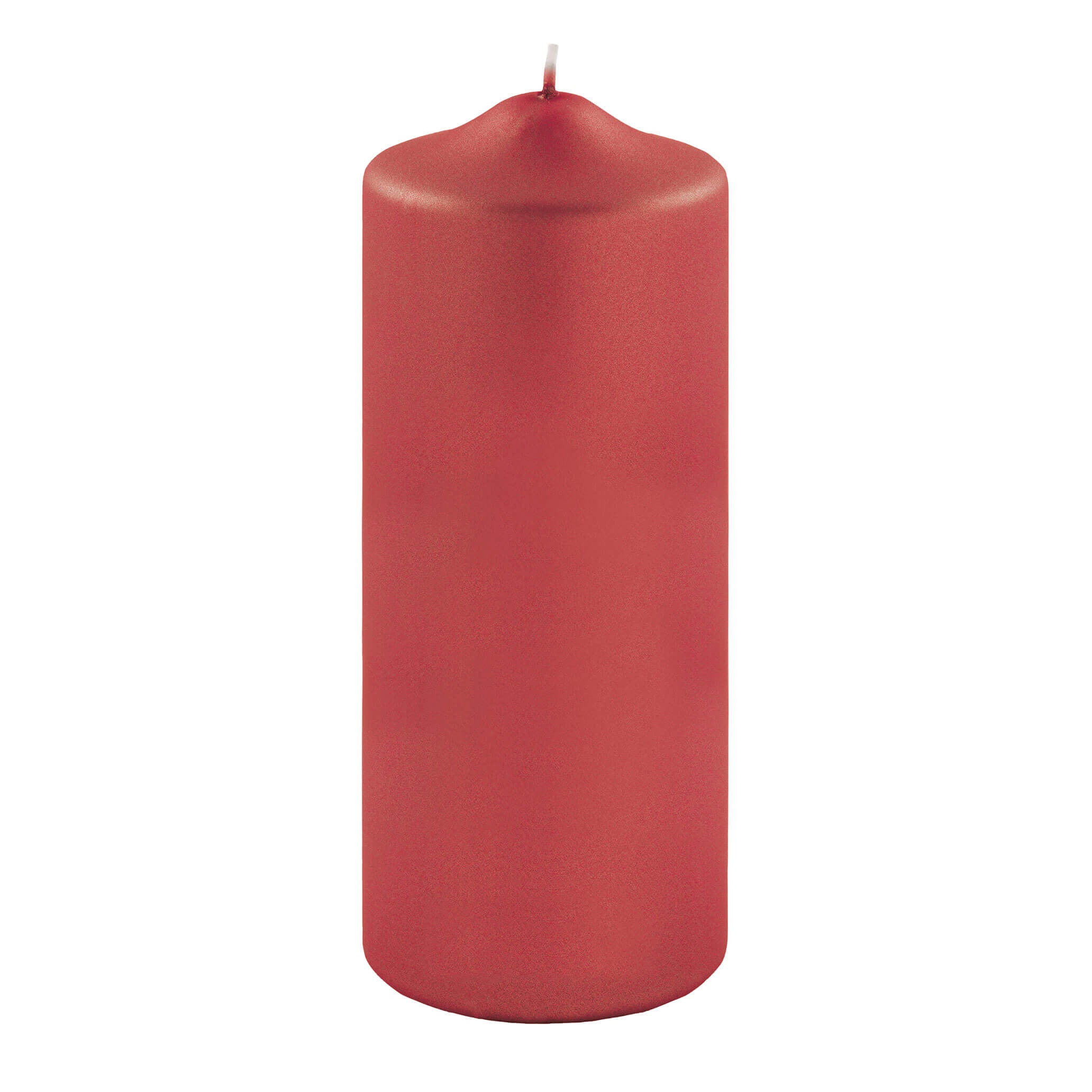 CANDLE metallic Stumpenkerze rot