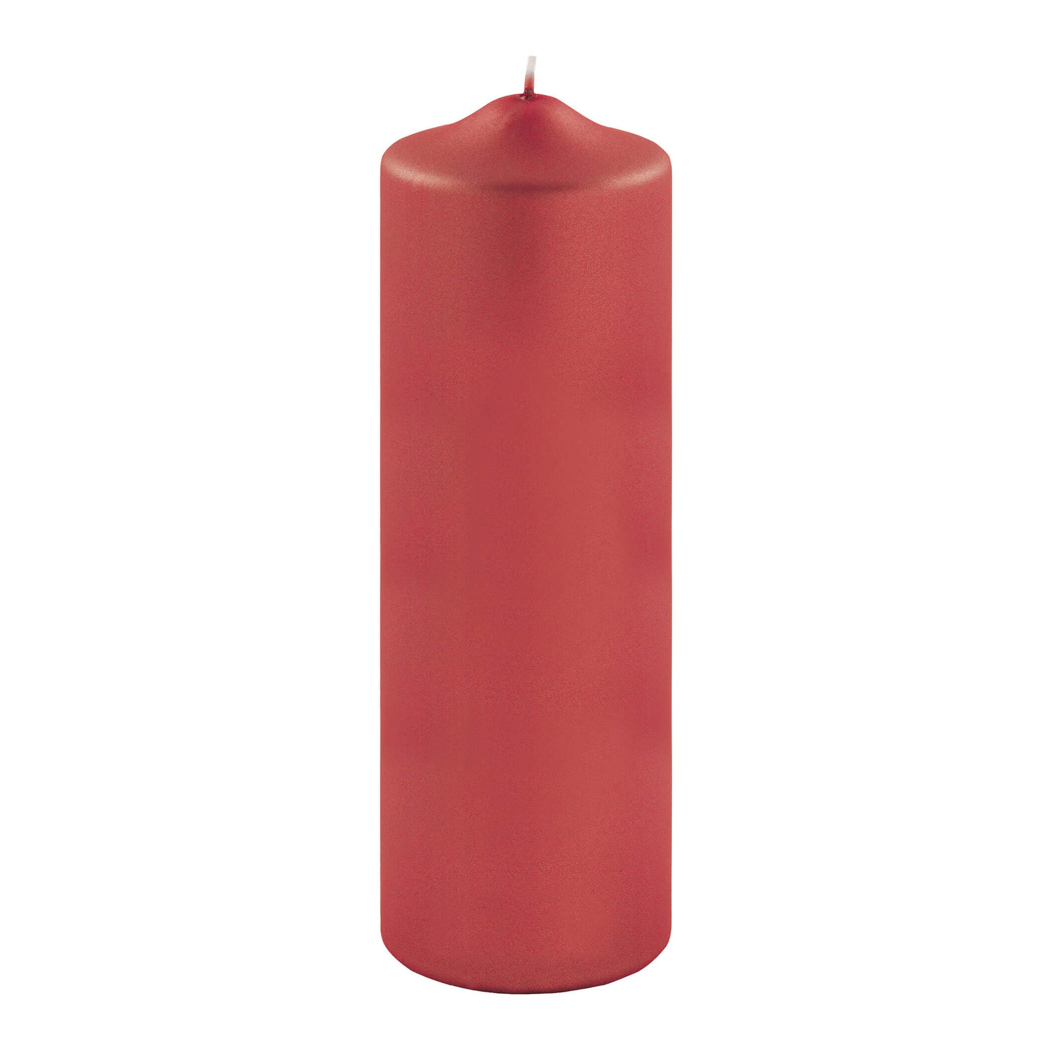 CANDLE metallic Stumpenkerze rot