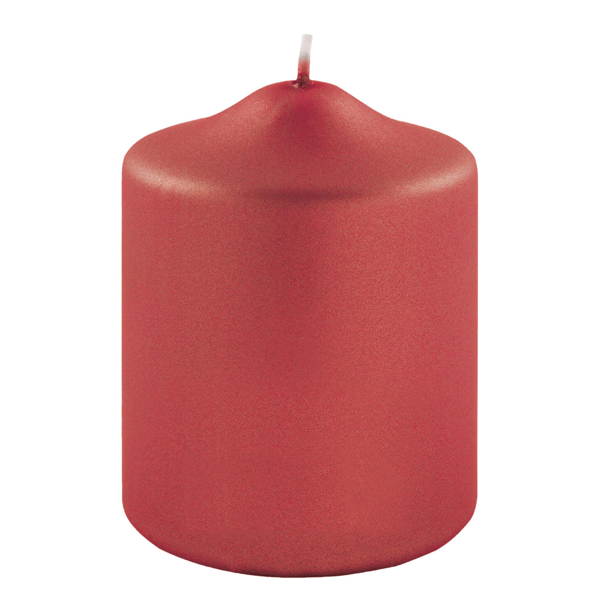 CANDLE metallic Stumpenkerze rot