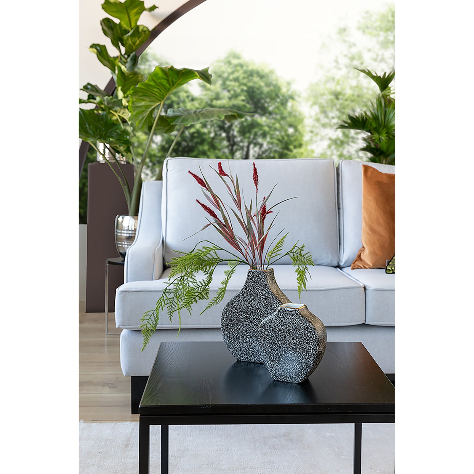 MINTA Vase schwarz-weiß