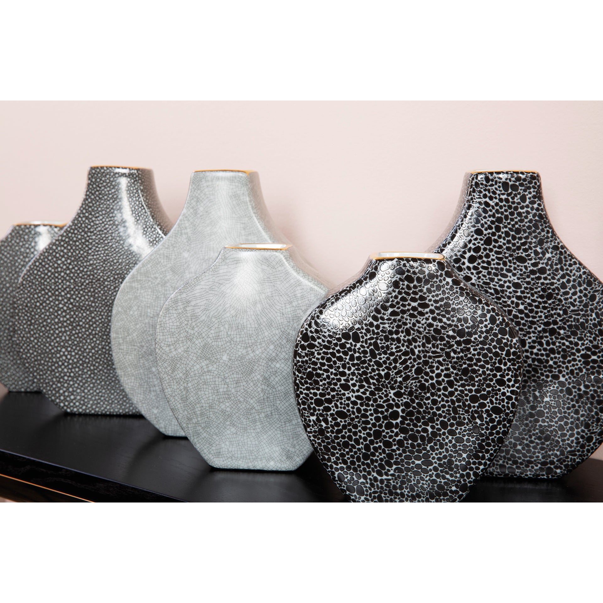 MINTA Vase schwarz-weiß