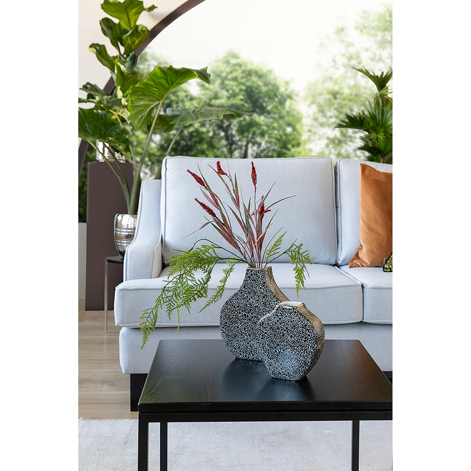 MINTA Vase schwarz-weiß