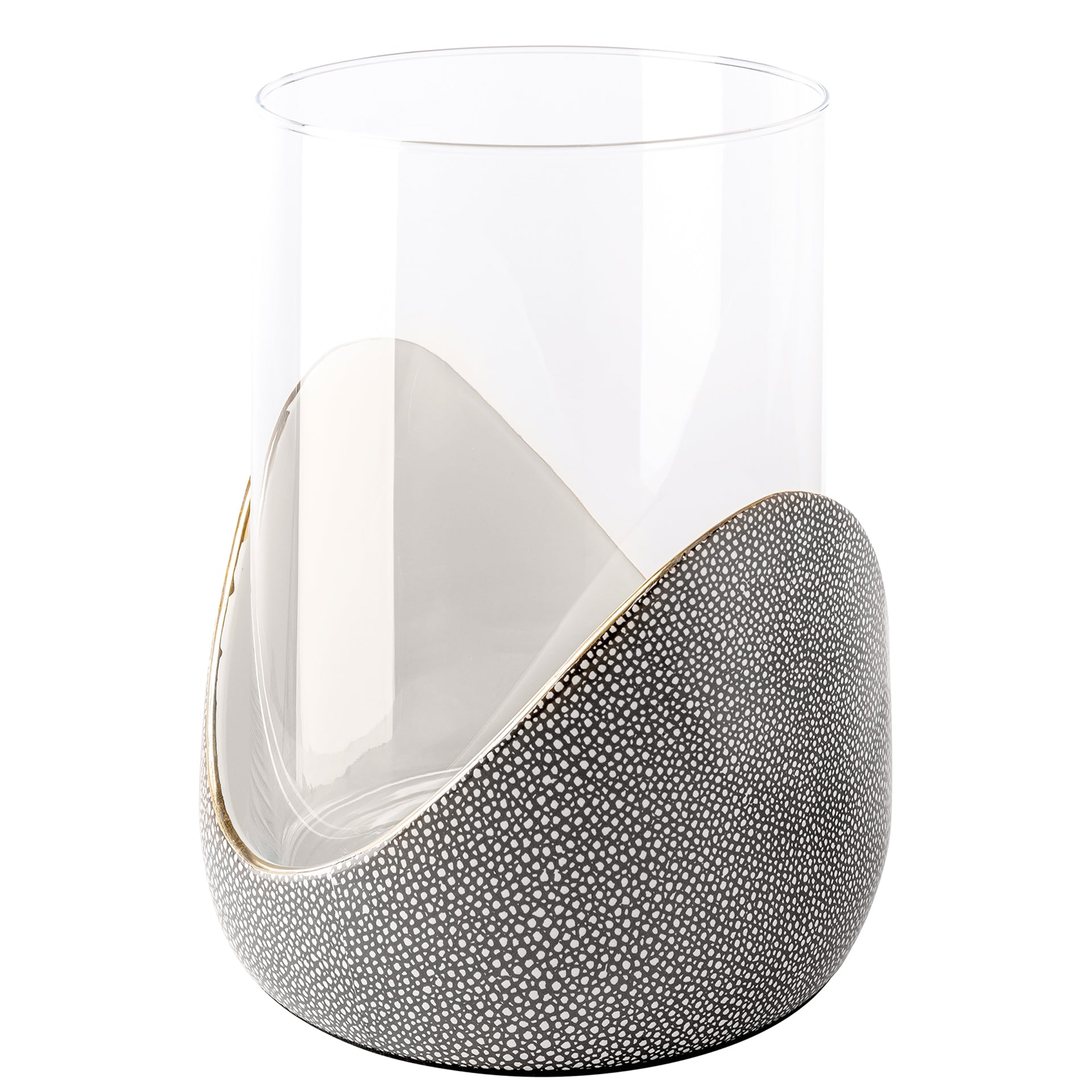 ONDA Windlicht mit Glas weiß