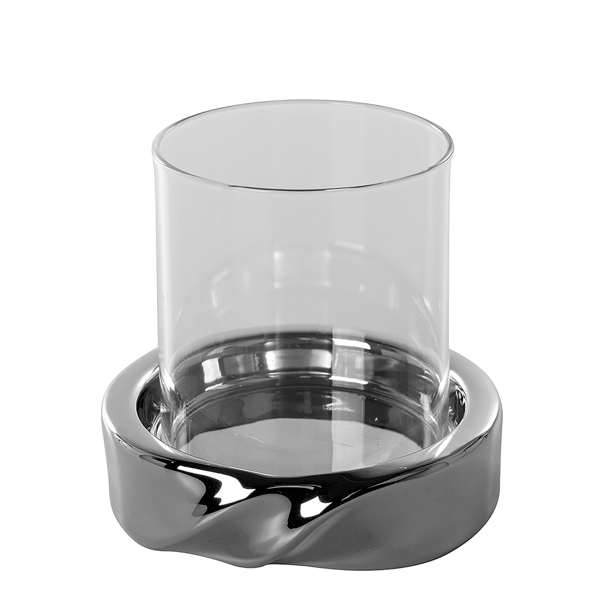 LE DECOR Windlicht mit Glas silberfarben