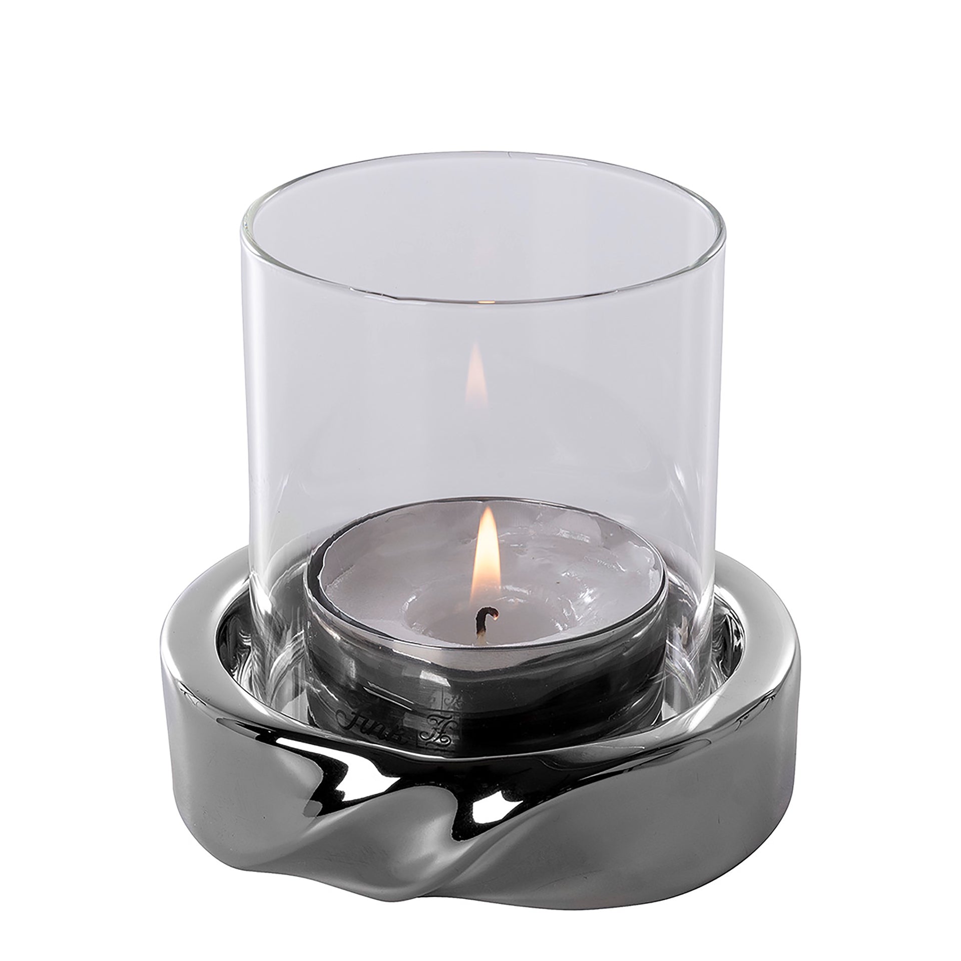 LE DECOR Windlicht mit Glas silberfarben